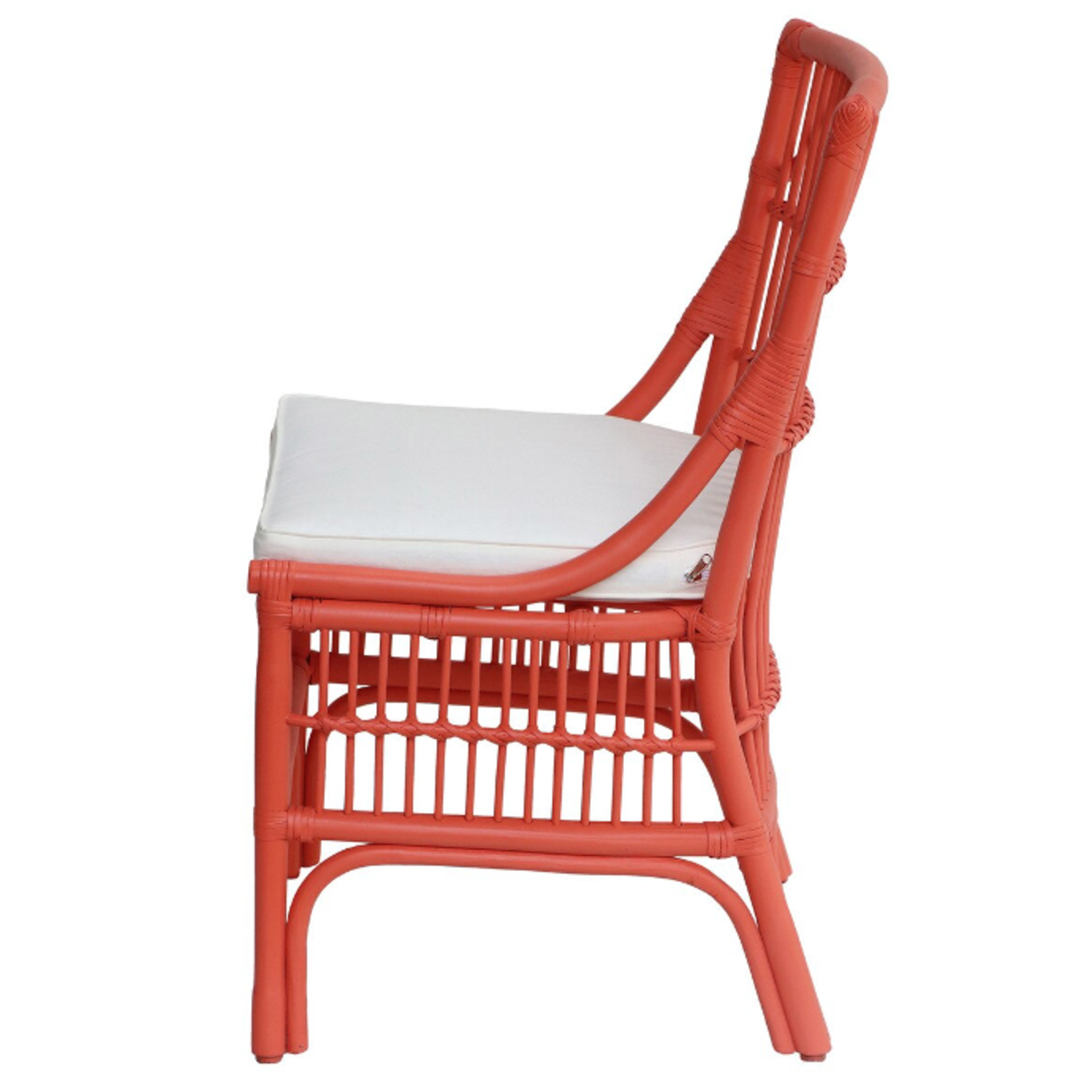 Outside The Box Winston II Rattan Side Dining Chair In Coral