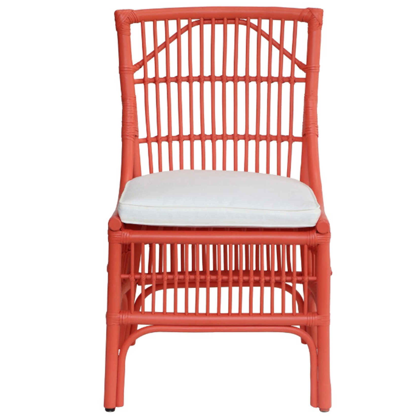 Outside The Box Winston II Rattan Side Dining Chair In Coral