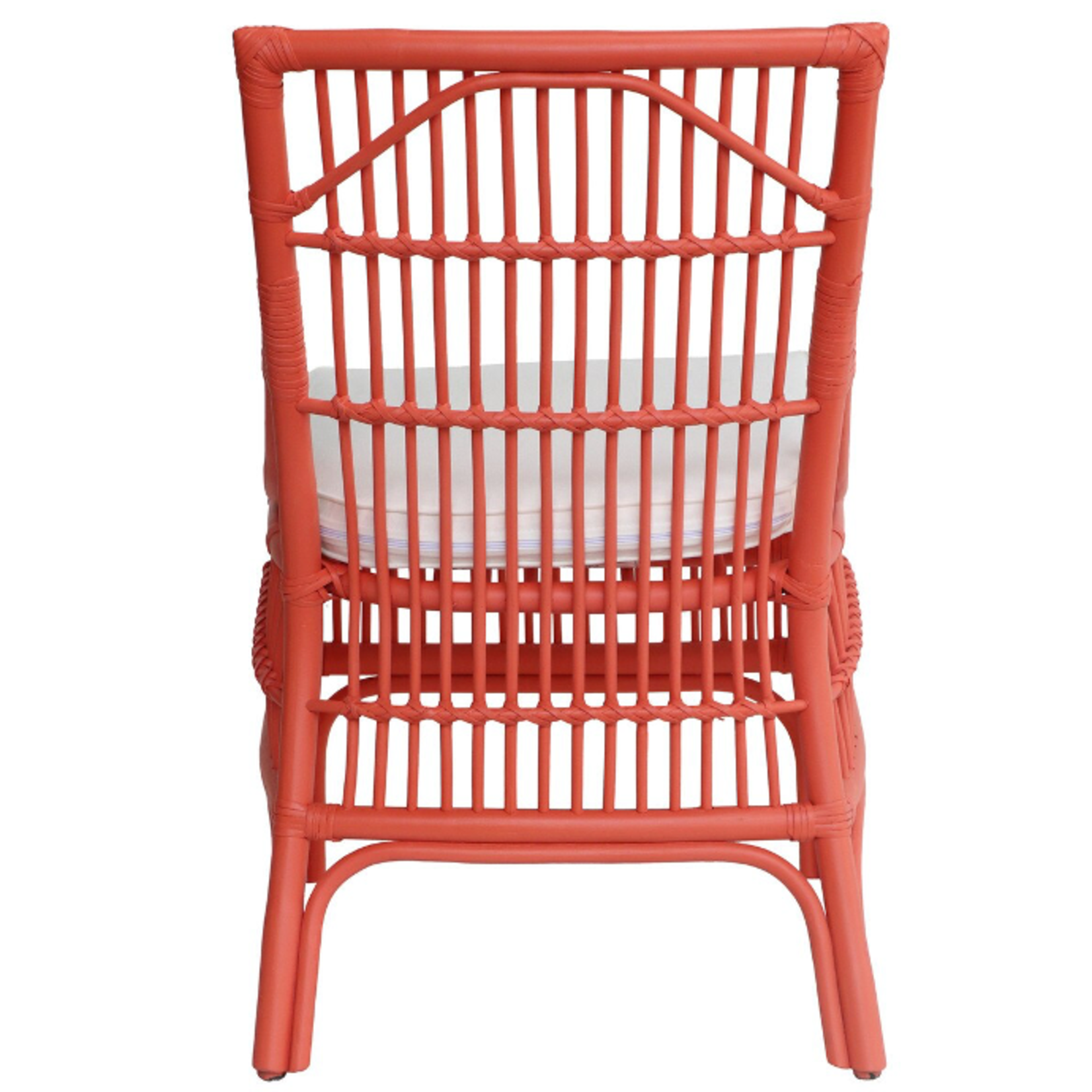 Outside The Box Winston II Rattan Side Dining Chair In Coral
