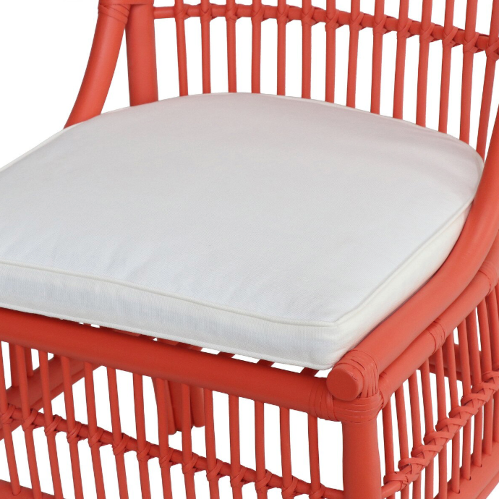 Outside The Box Winston II Rattan Side Dining Chair In Coral