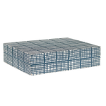 Outside The Box 12" Abstract Blue & Ivory Grid Decorative Box