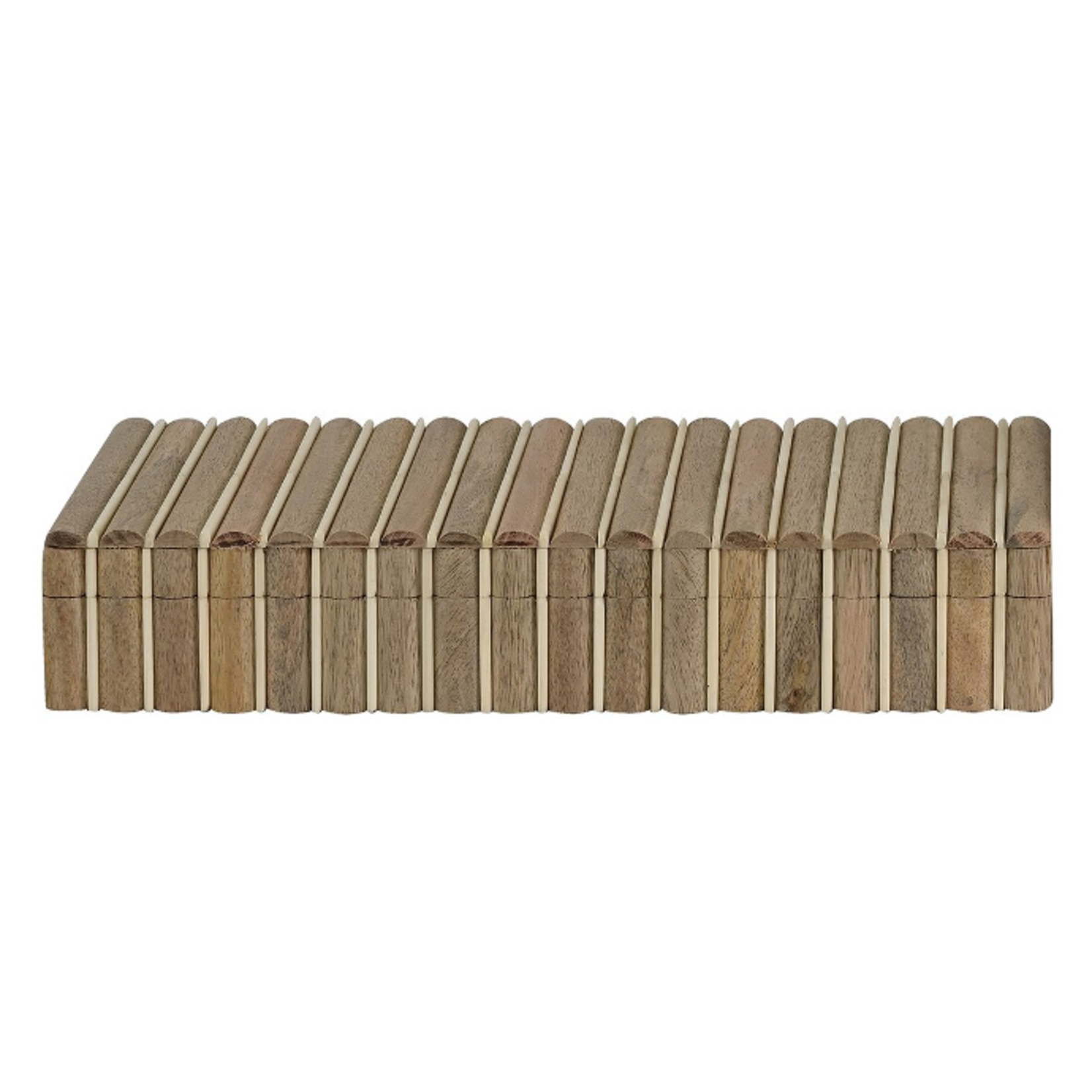 Outside The Box 19" Natural & White Mango Wood Decorative Box