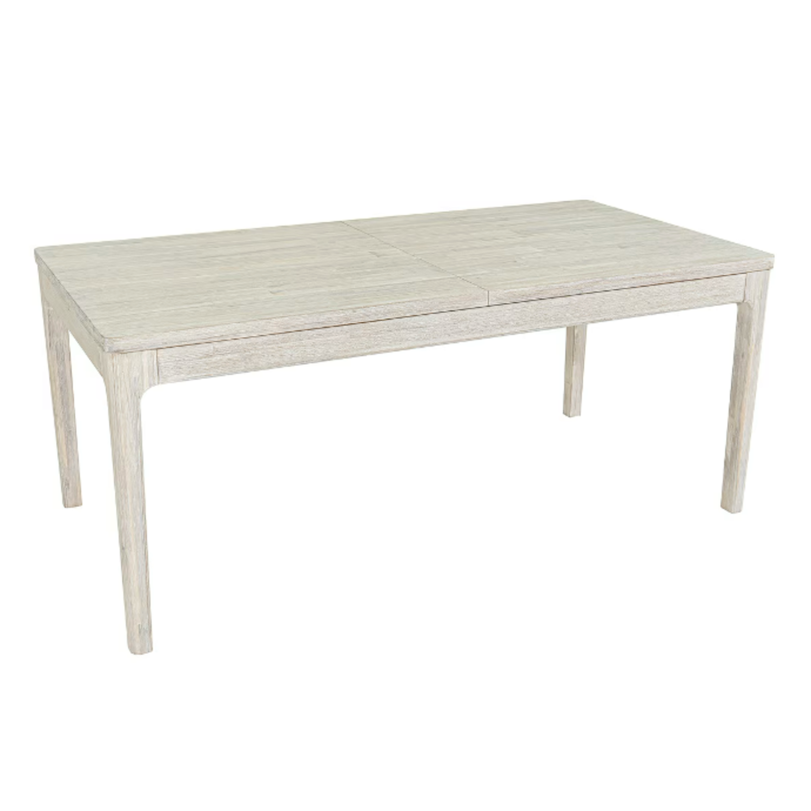 Outside The Box 71" Extends To 87" Norah White Wash Acacia Wood Dining Table
