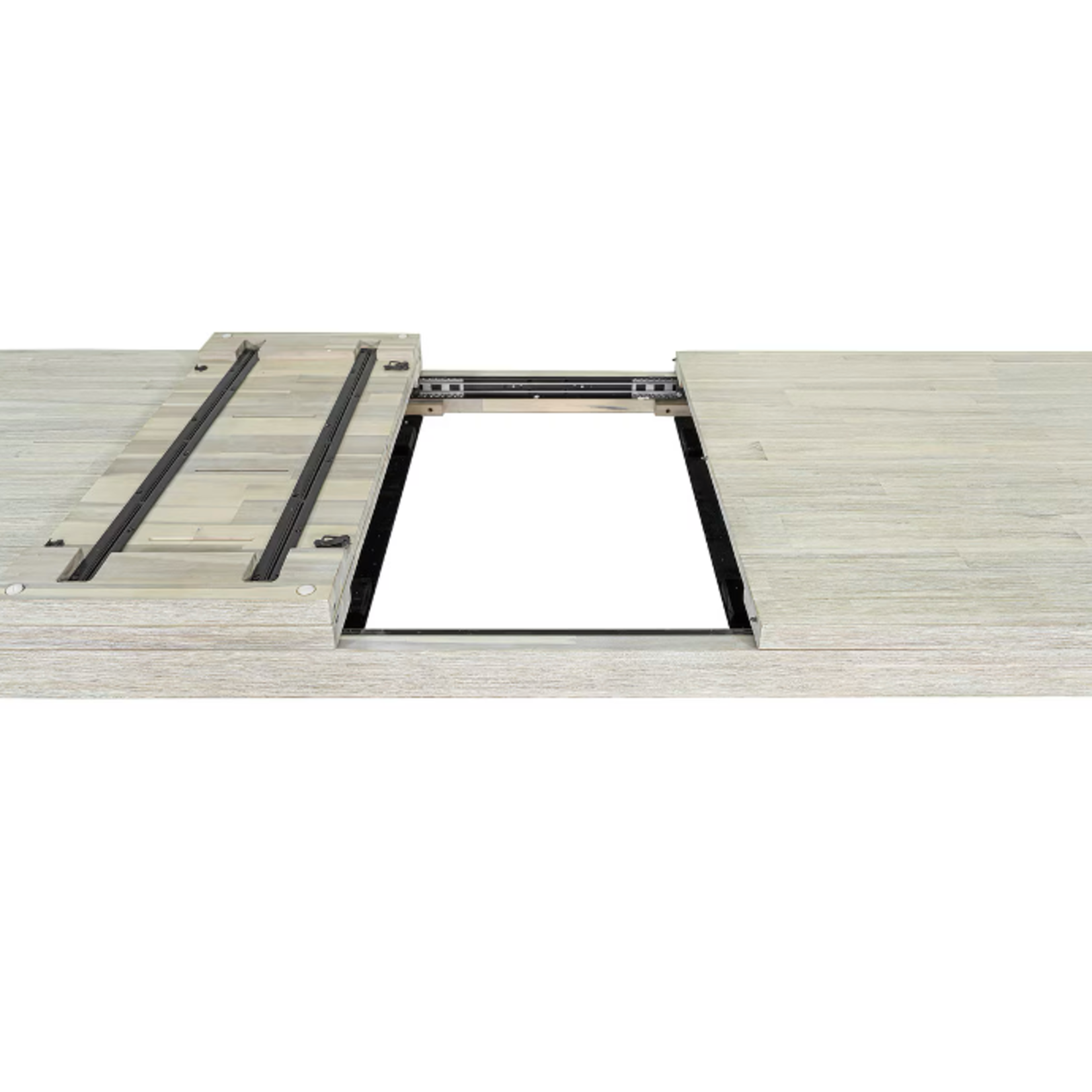 Outside The Box 71" Extends To 87" Norah White Wash Acacia Wood Dining Table