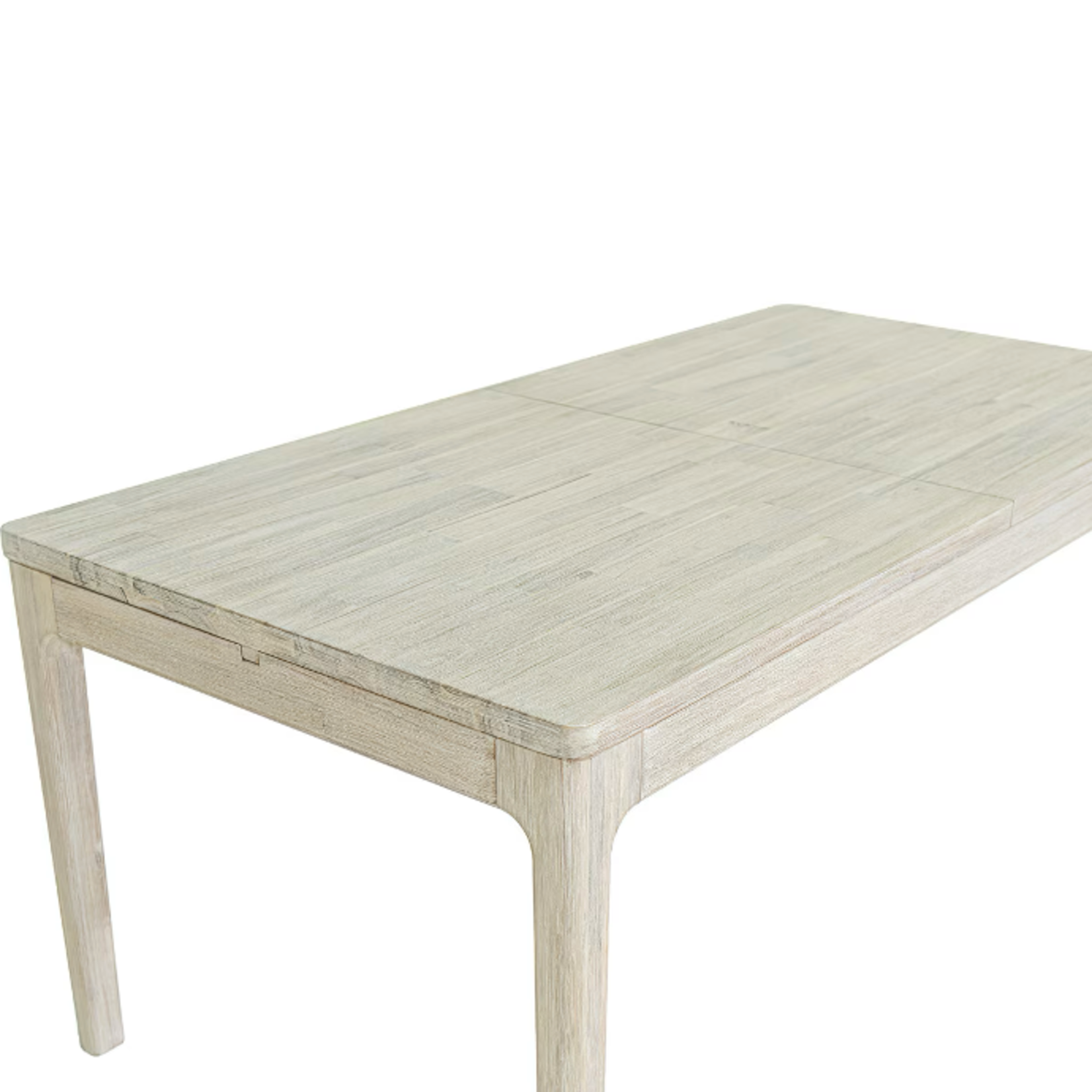 Outside The Box 71" Extends To 87" Norah White Wash Acacia Wood Dining Table