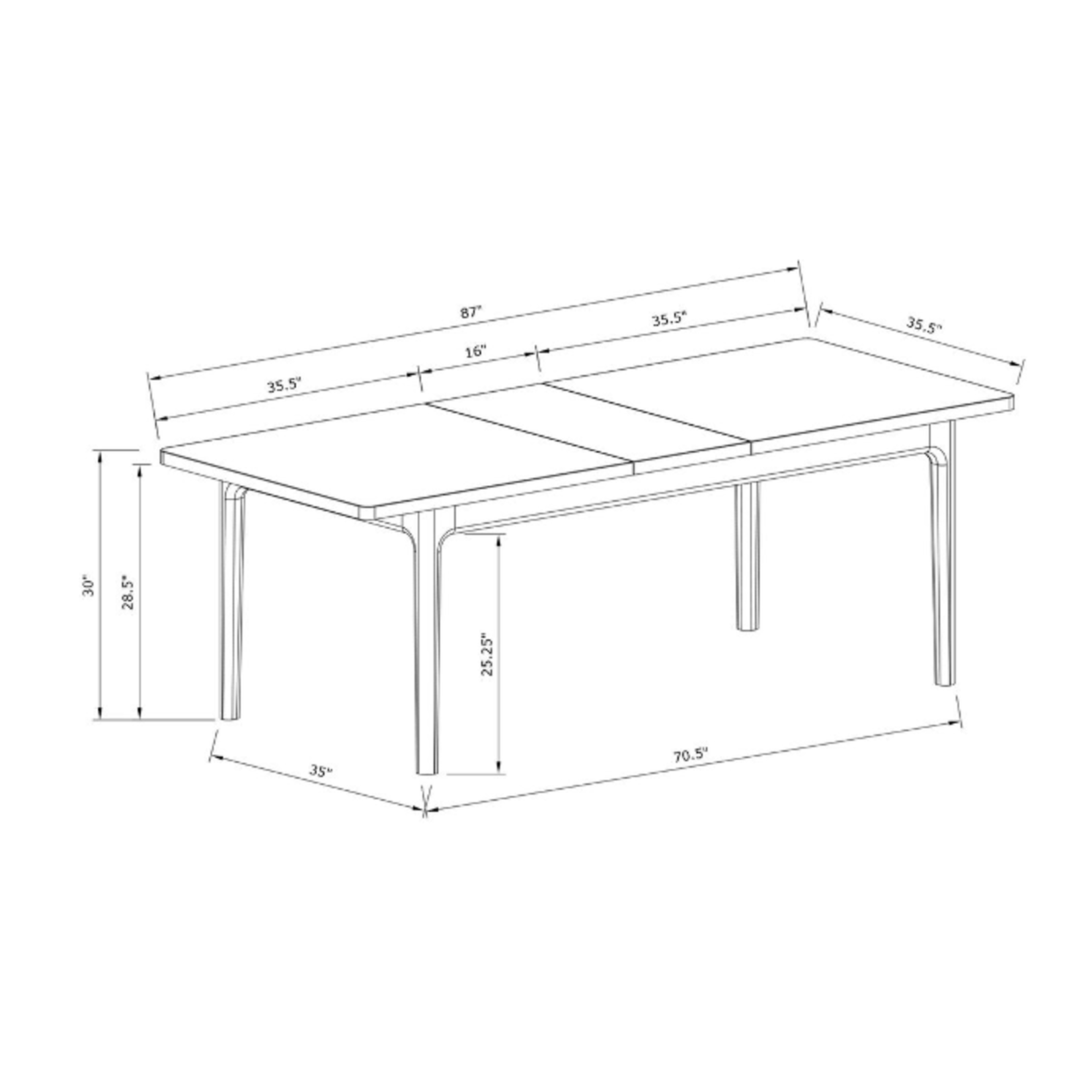 Outside The Box 71" Extends To 87" Norah White Wash Acacia Wood Dining Table