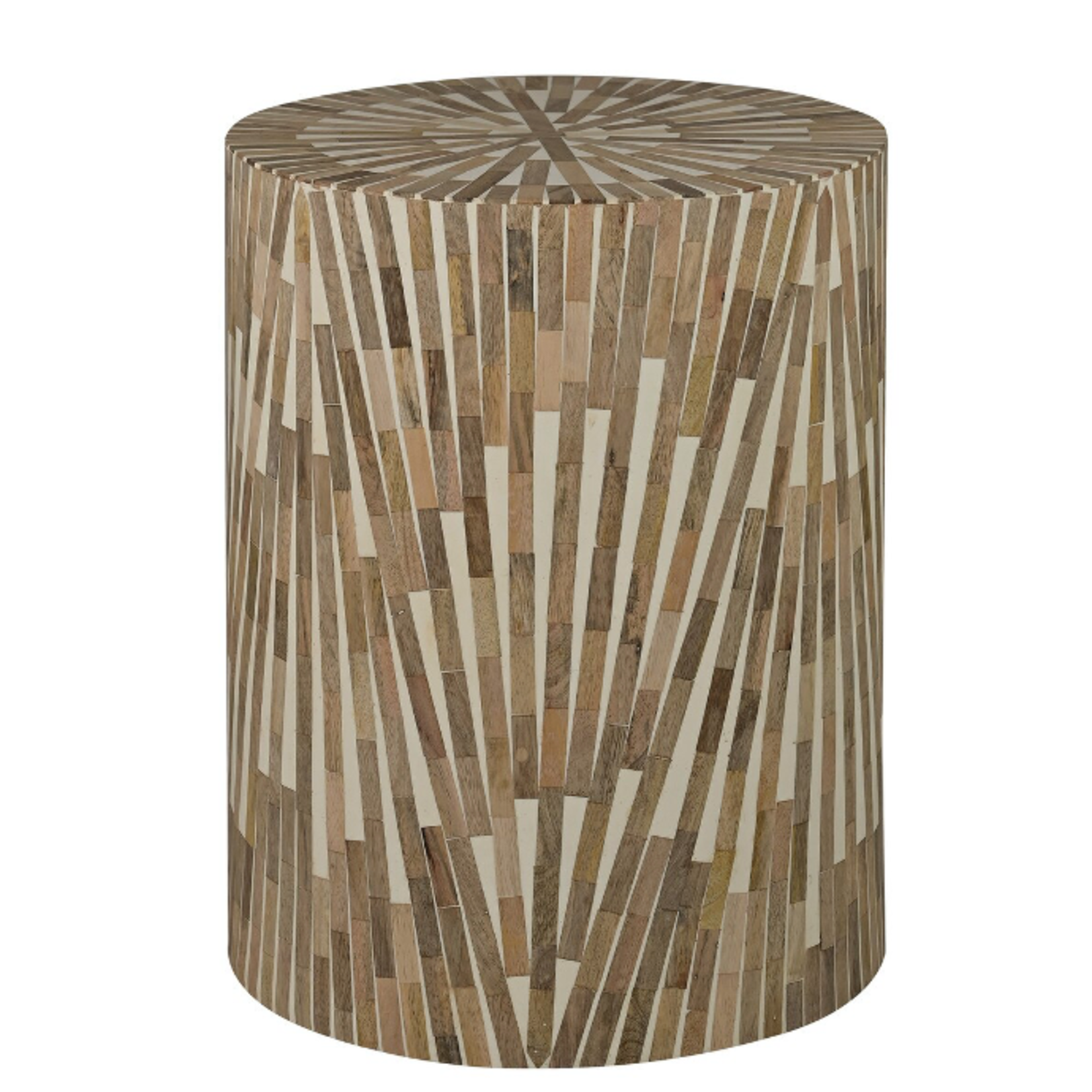 Outside The Box 14x18 Mango Wood & Inlay Resin Hand Crafted Side Table