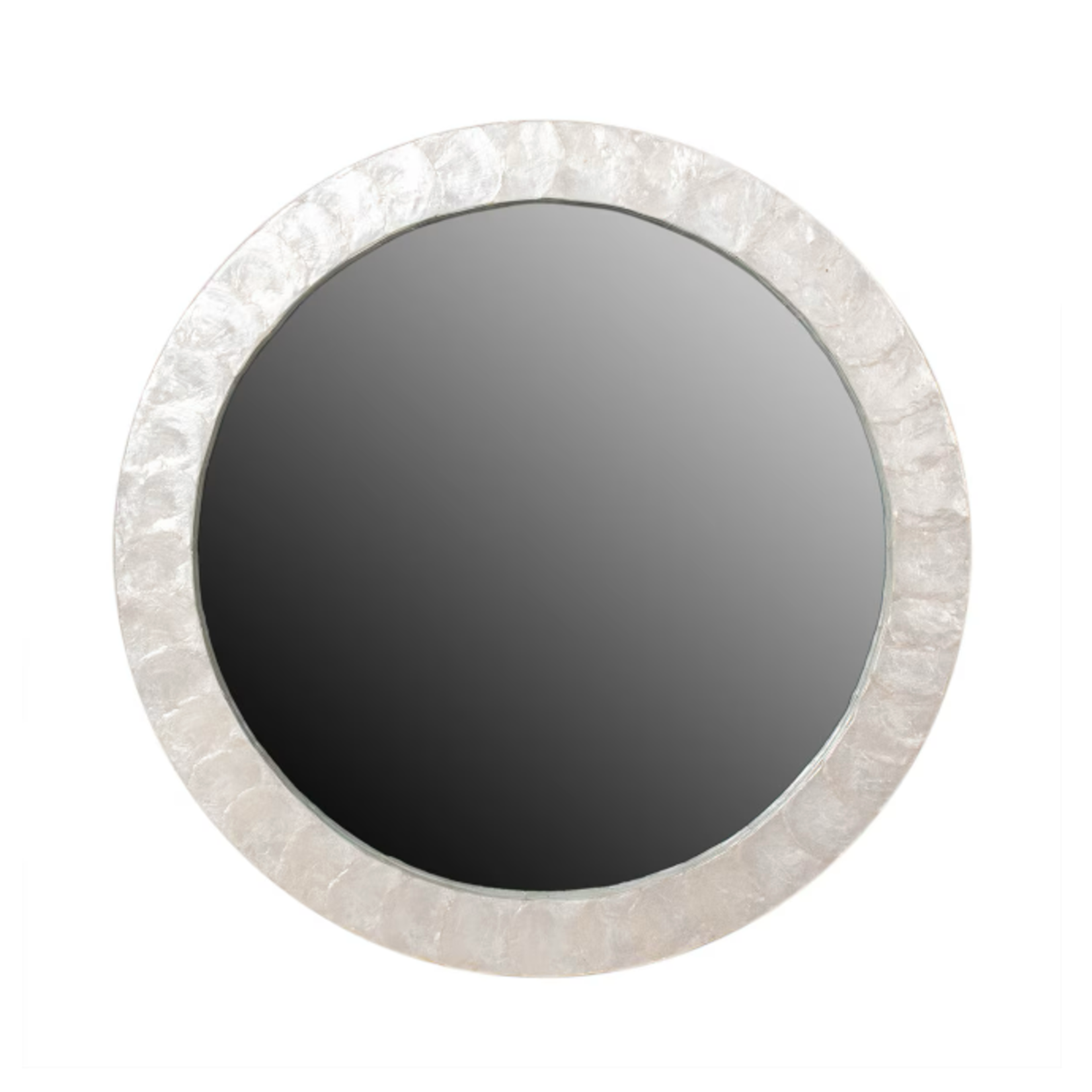 Outside The Box 30" White Capiz Shell Round Mirror