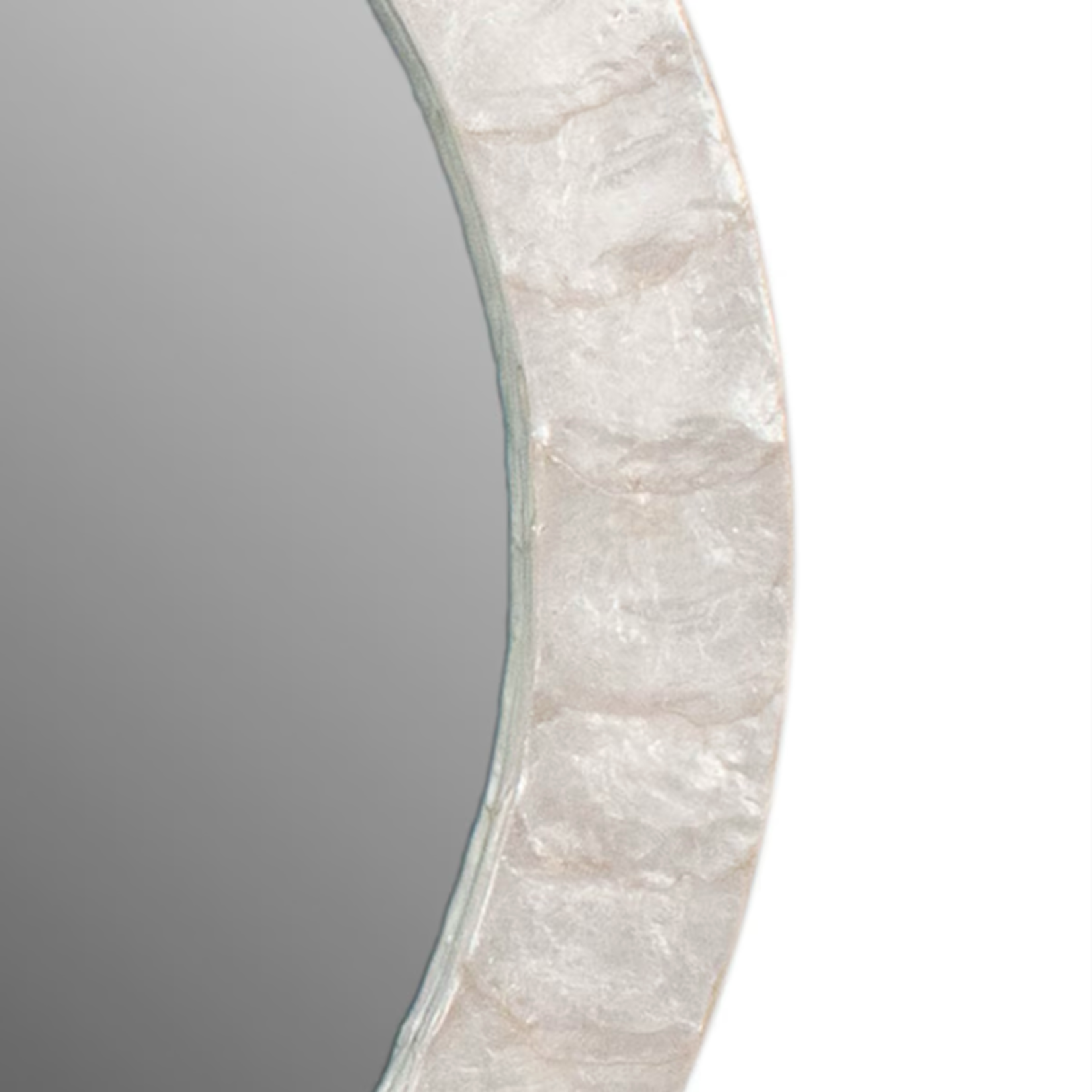 Outside The Box 30" White Capiz Shell Round Mirror