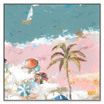 Outside The Box 49x49 Bubblegum Beach IV Framed Art