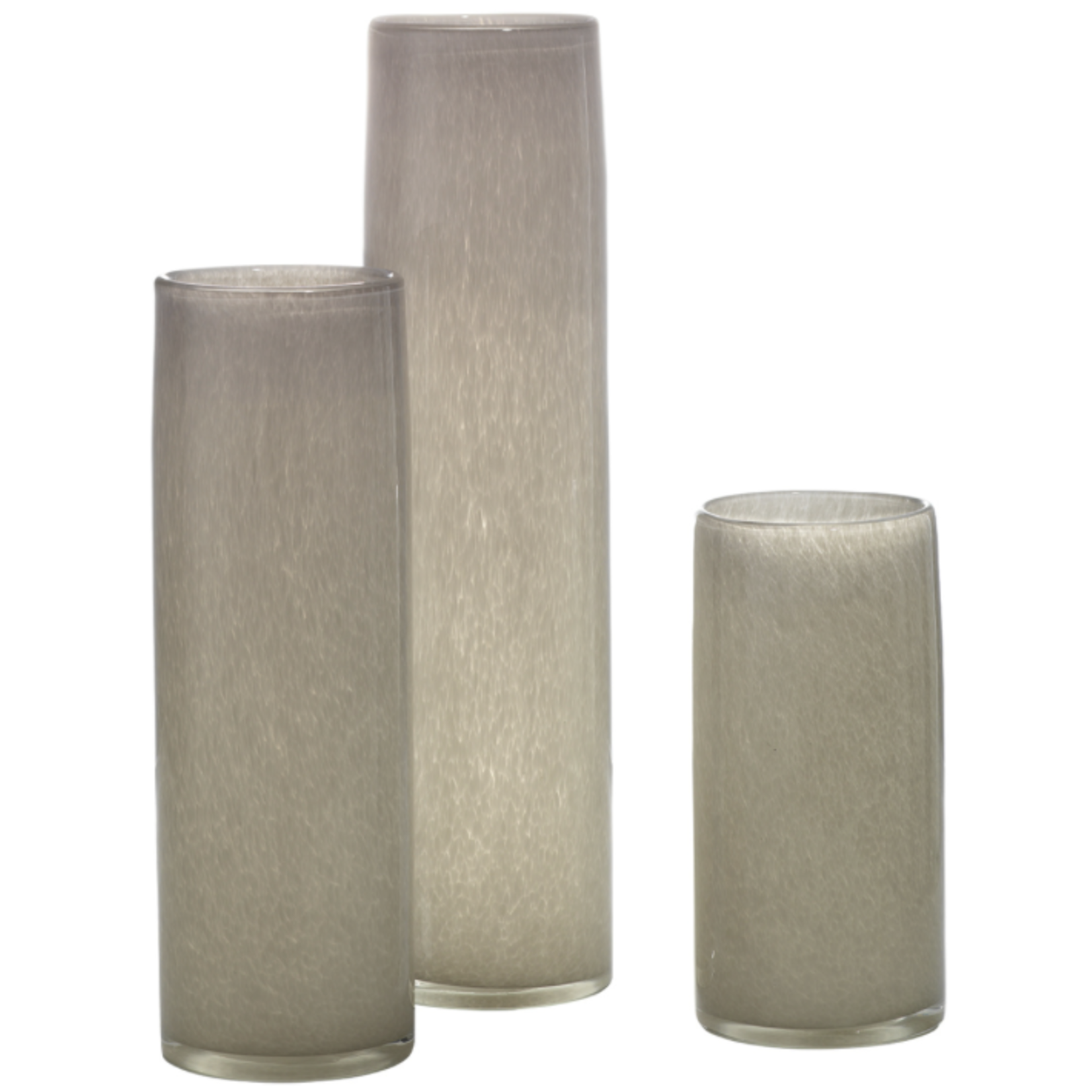 Outside The Box 8", 12" & 16" Gwendolyn Hand Blown Vases In Warm Gray