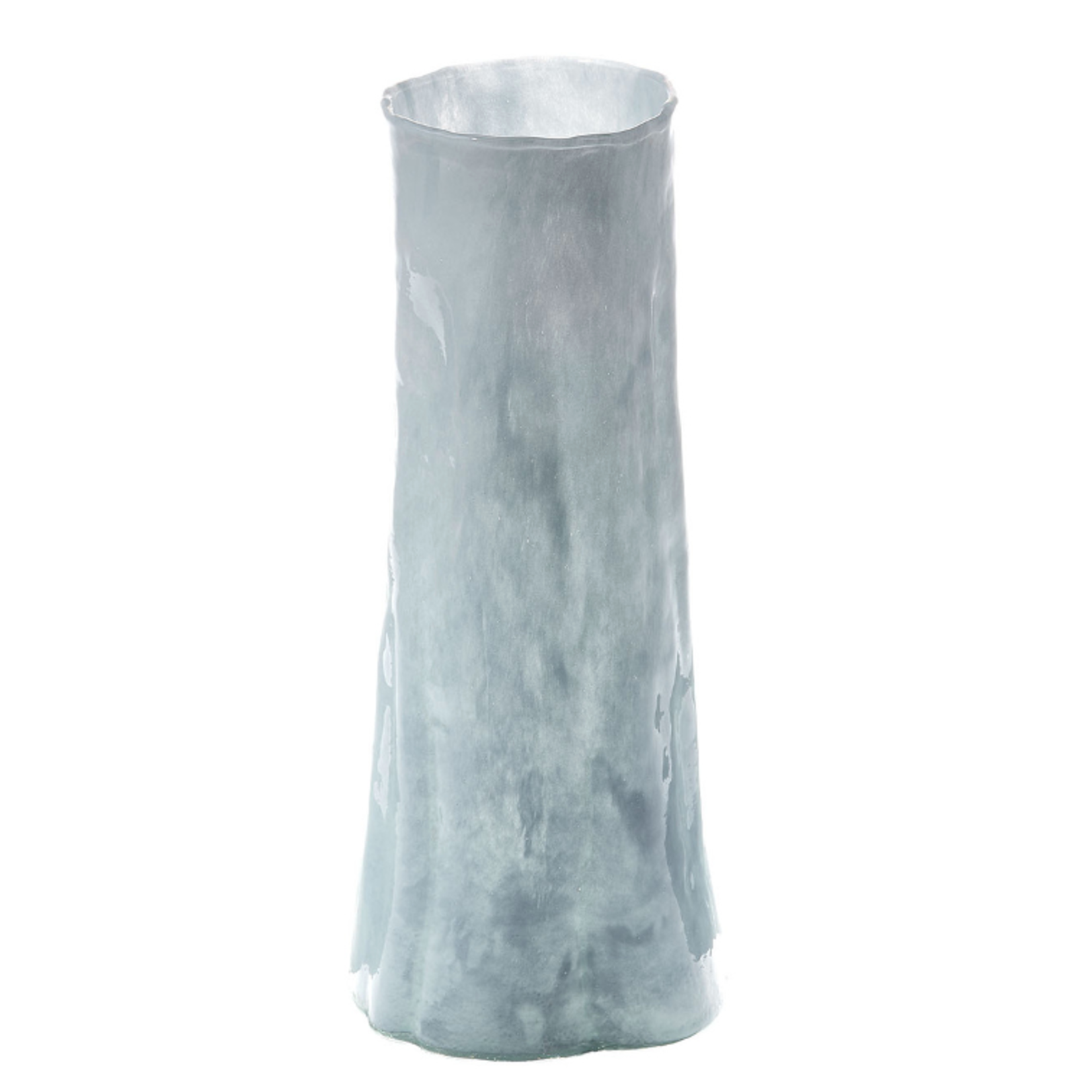 Outside The Box 14" Sequoia Hand Blown Glass Vase In Light Blue