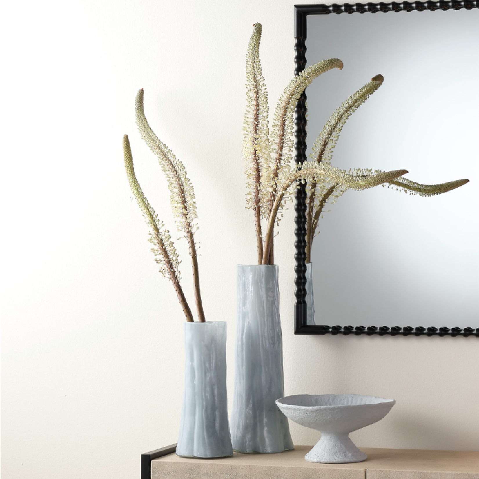 Outside The Box 14" Sequoia Hand Blown Glass Vase In Light Blue