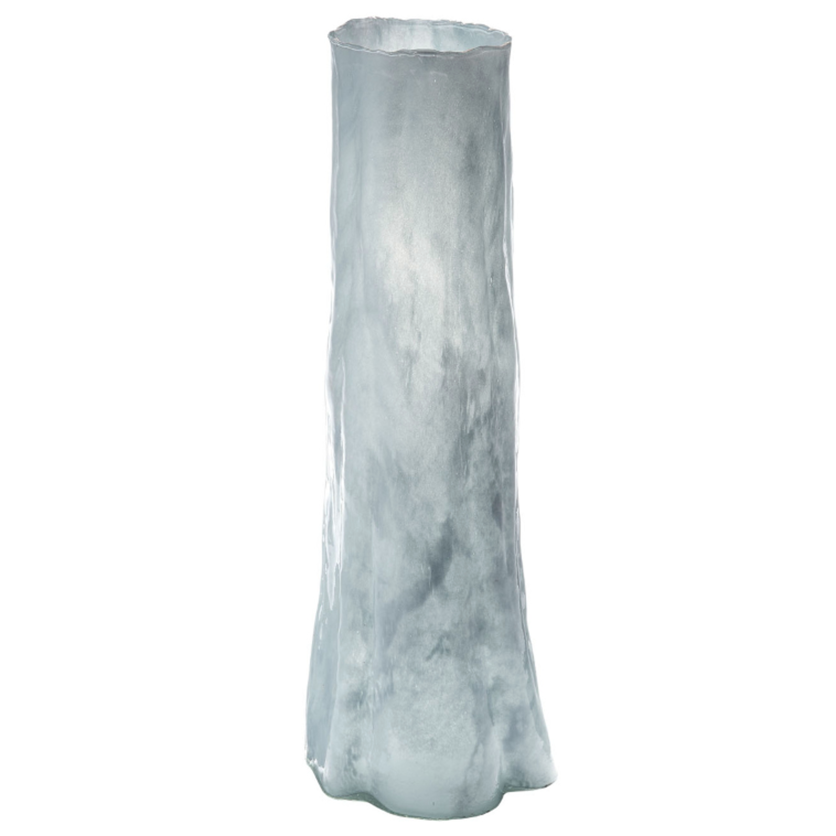 Outside The Box 20" Sequoia Hand Blown Glass Vase In Light Blue
