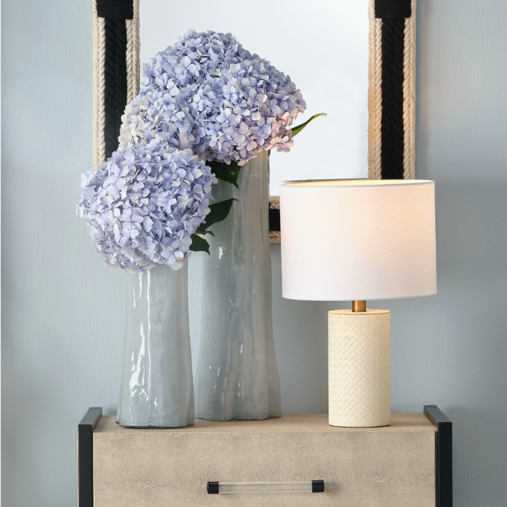 Outside The Box 20" Sequoia Hand Blown Glass Vase In Light Blue