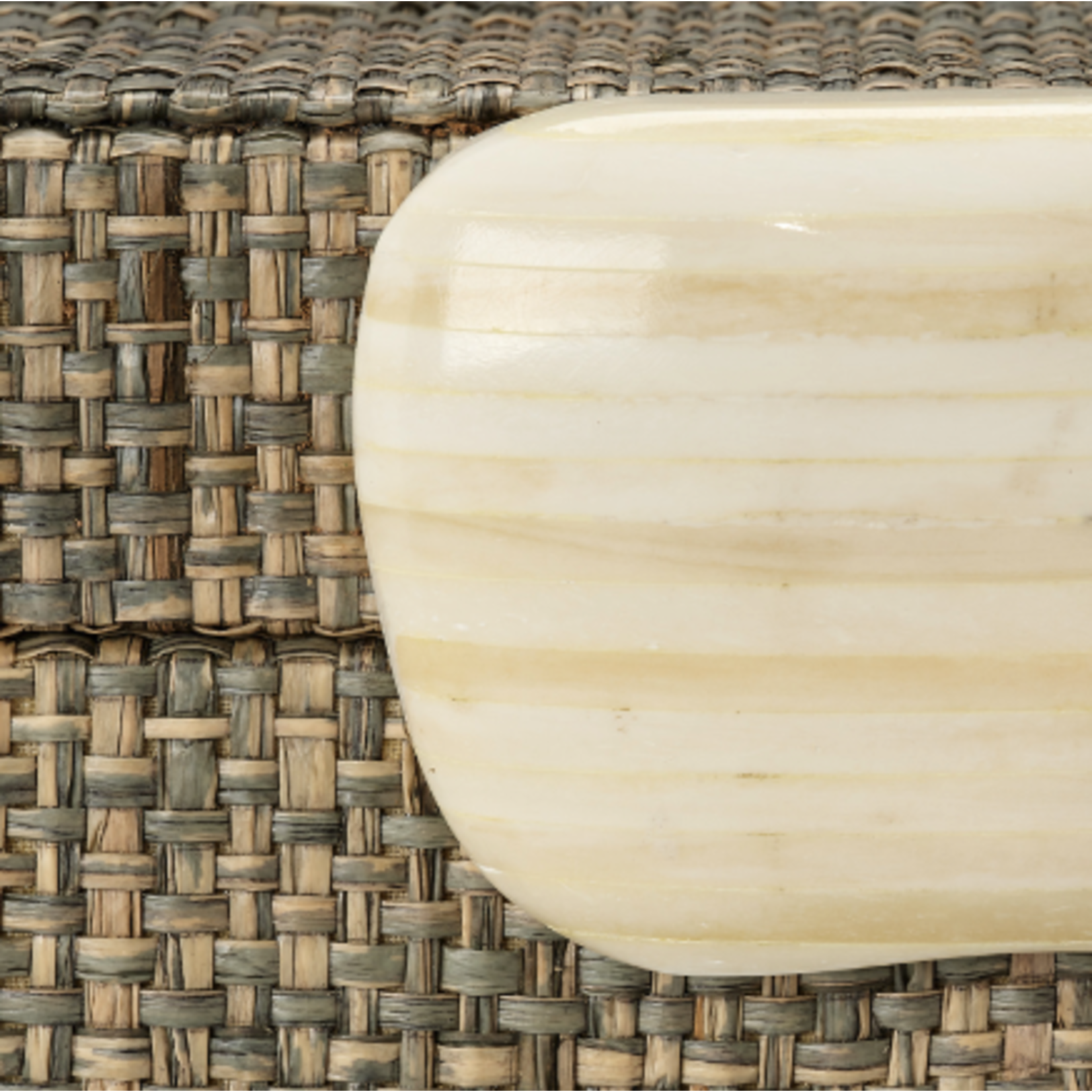 Outside The Box 11" Eden Grey Raffia Decorative Box