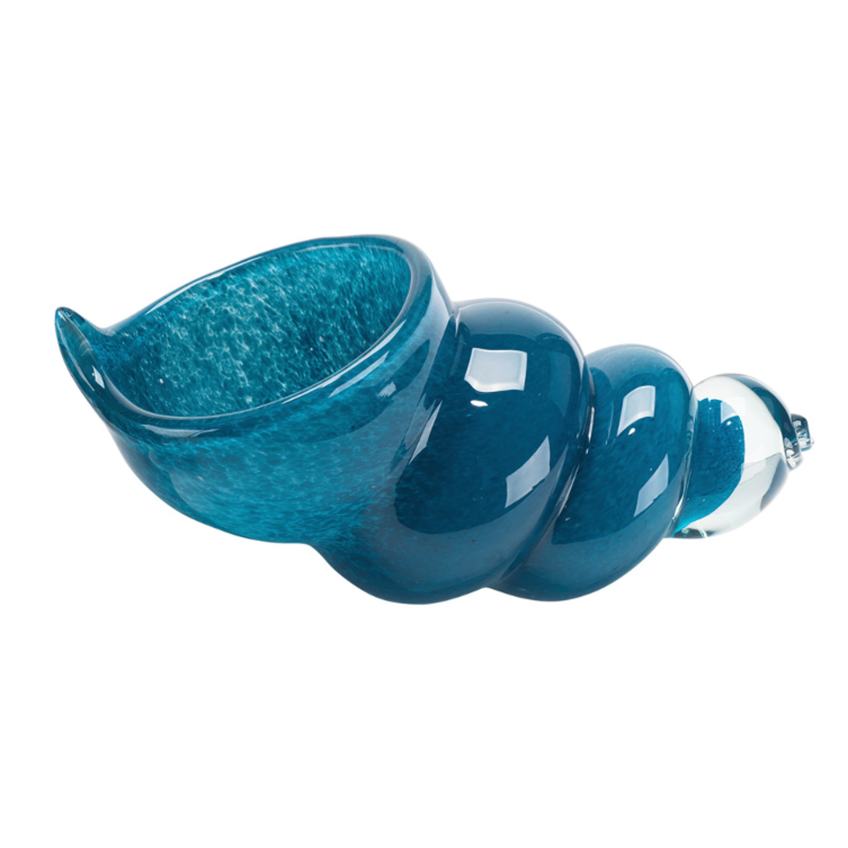 Outside The Box 10" Ariel Dark Blue Hand Blown Glass Shell Decor