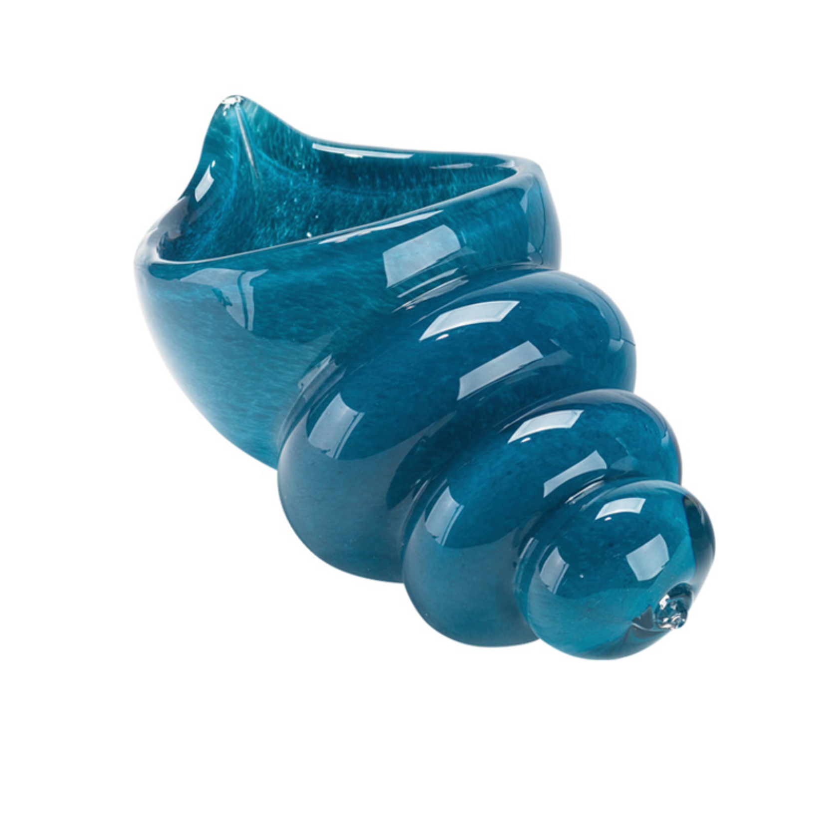 Outside The Box 8" Ariel Dark Blue Hand Blown Glass Shell Decor