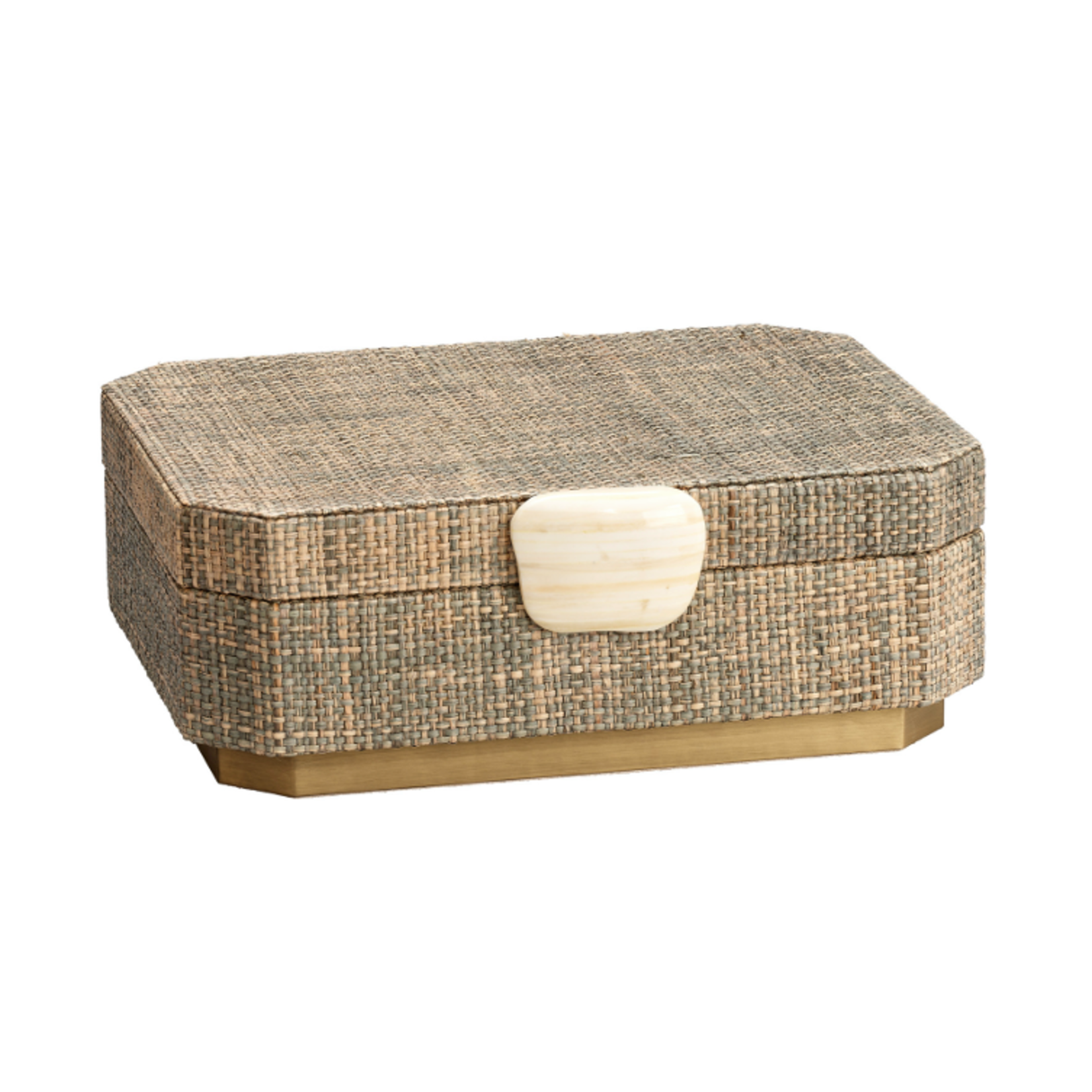 Outside The Box 11" Eden Grey Raffia Decorative Box