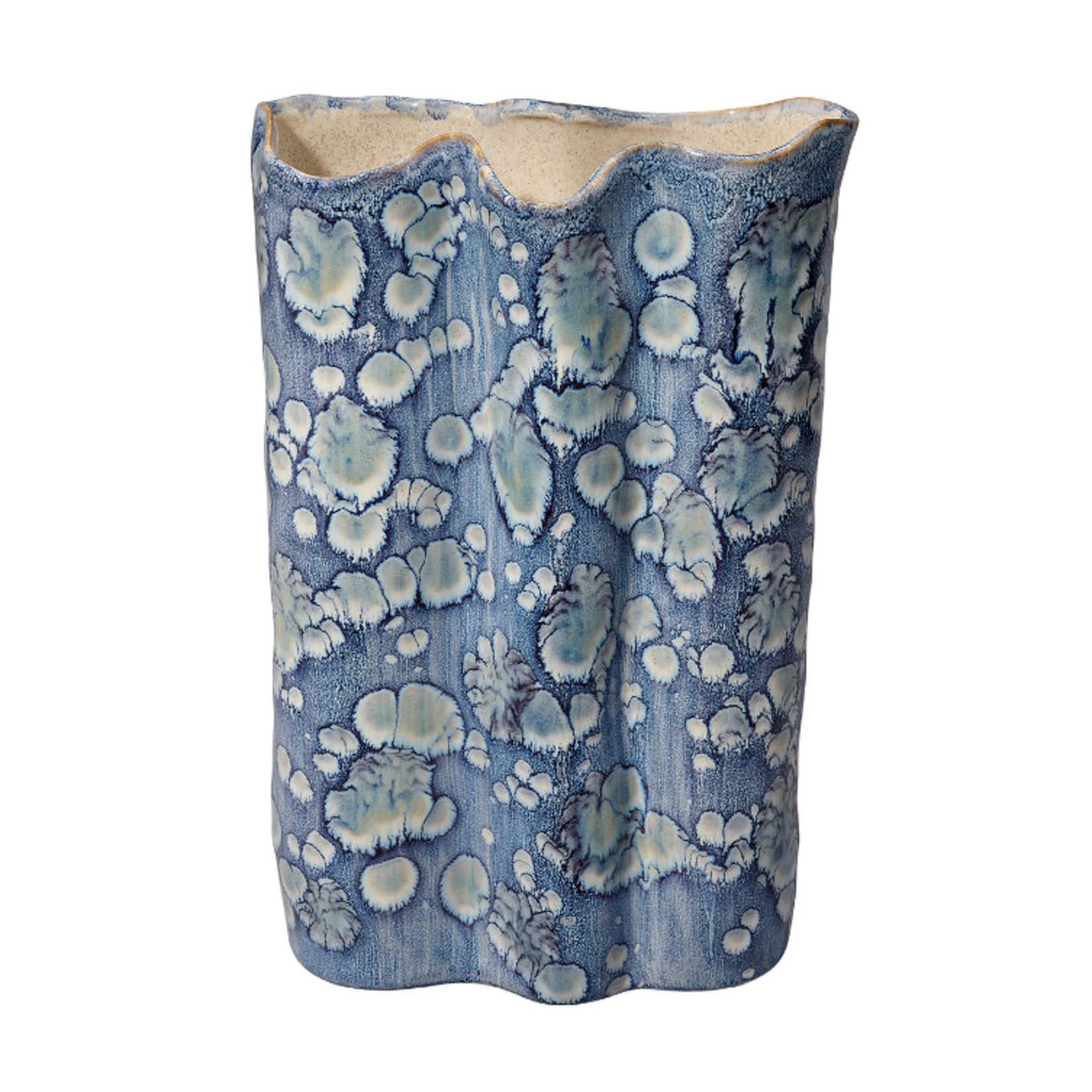 Outside The Box 16" Cloud Blue & White Ceramic Vase