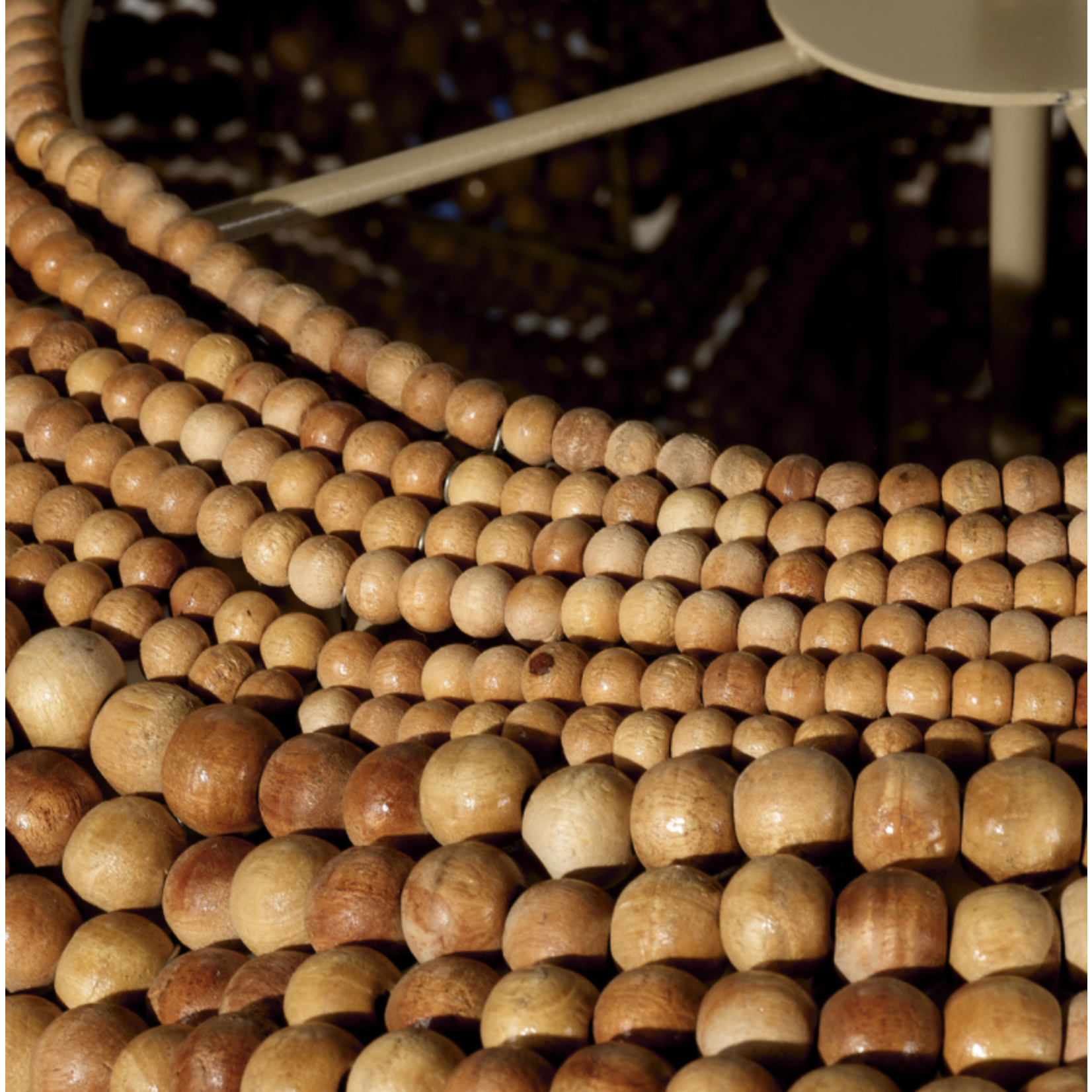 Outside The Box 22" Clam Shell Mango Wood Beads Chandelier In Natural