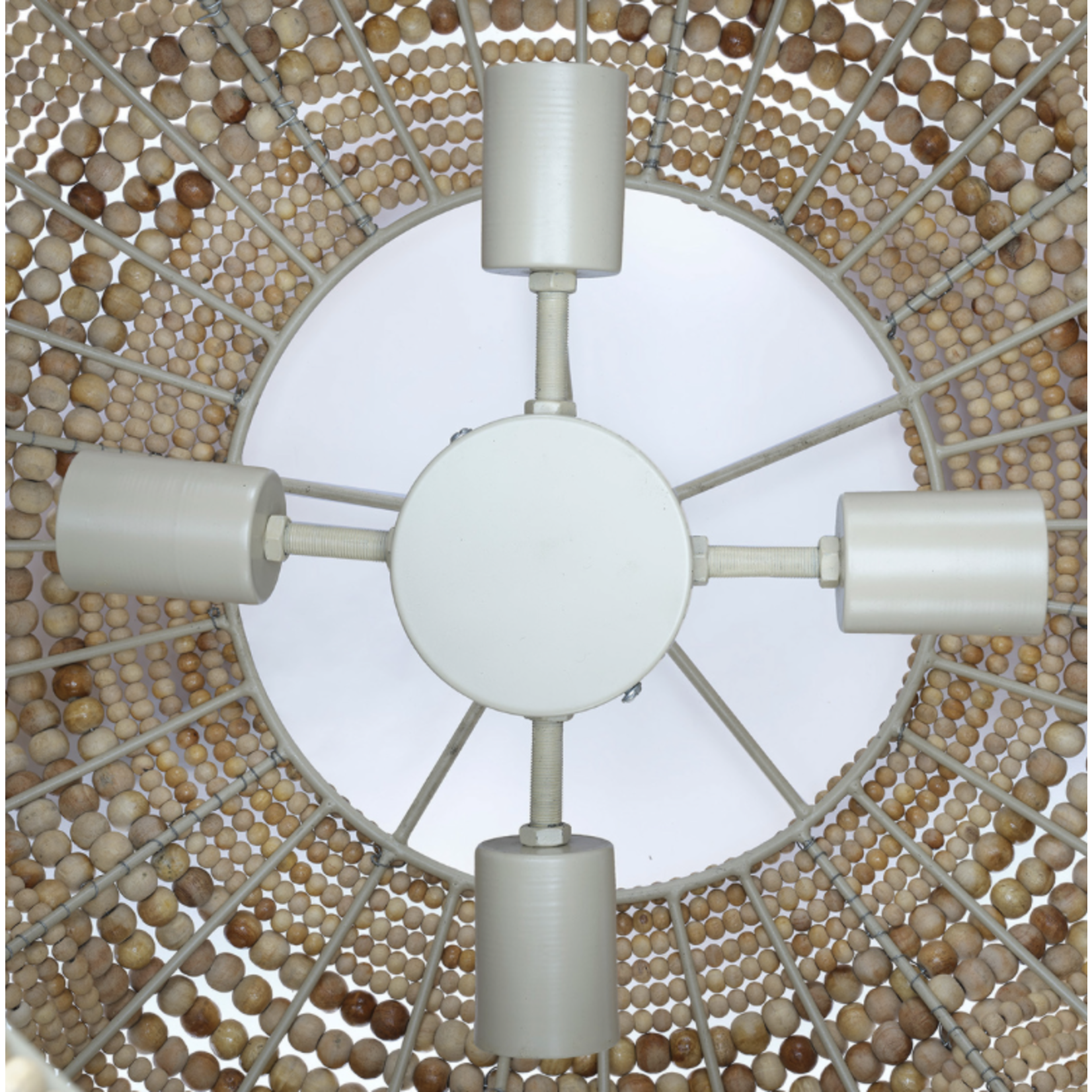 Outside The Box 22" Clam Shell Mango Wood Beads Chandelier In Natural