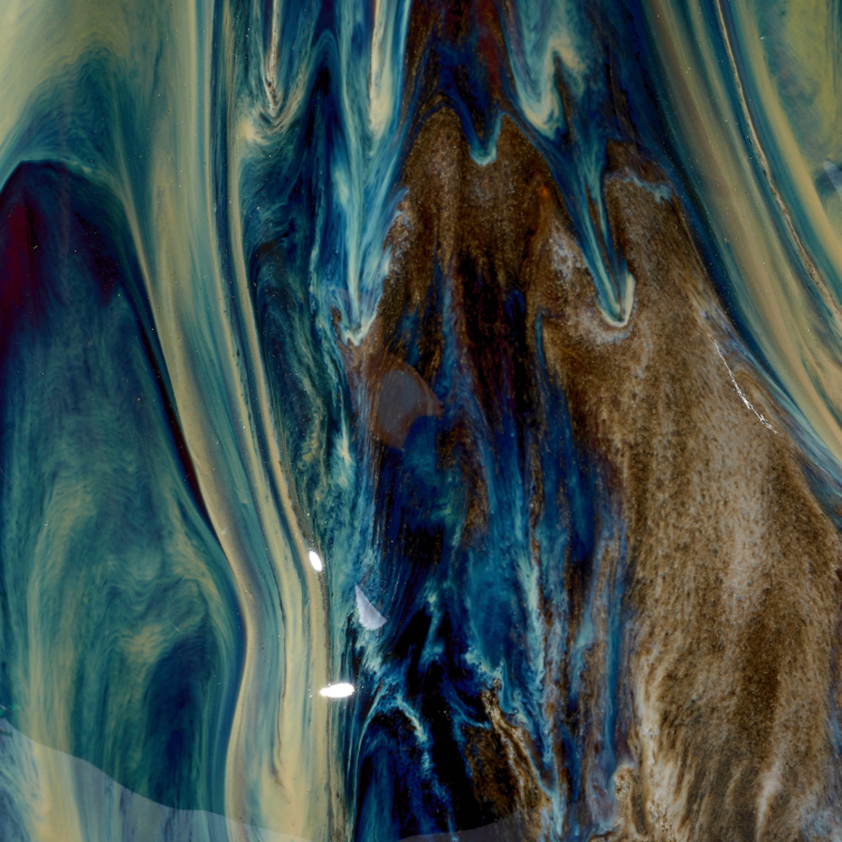 Outside The Box 9" Whirl Blue Glaze Ceramic Vase