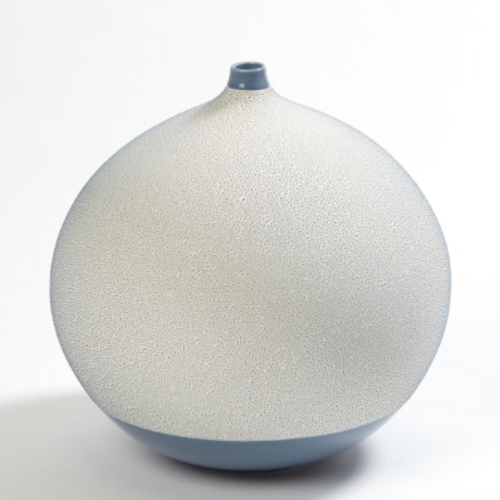 Outside The Box 11" Pixelated Blue & White Ceramic Ball Vase