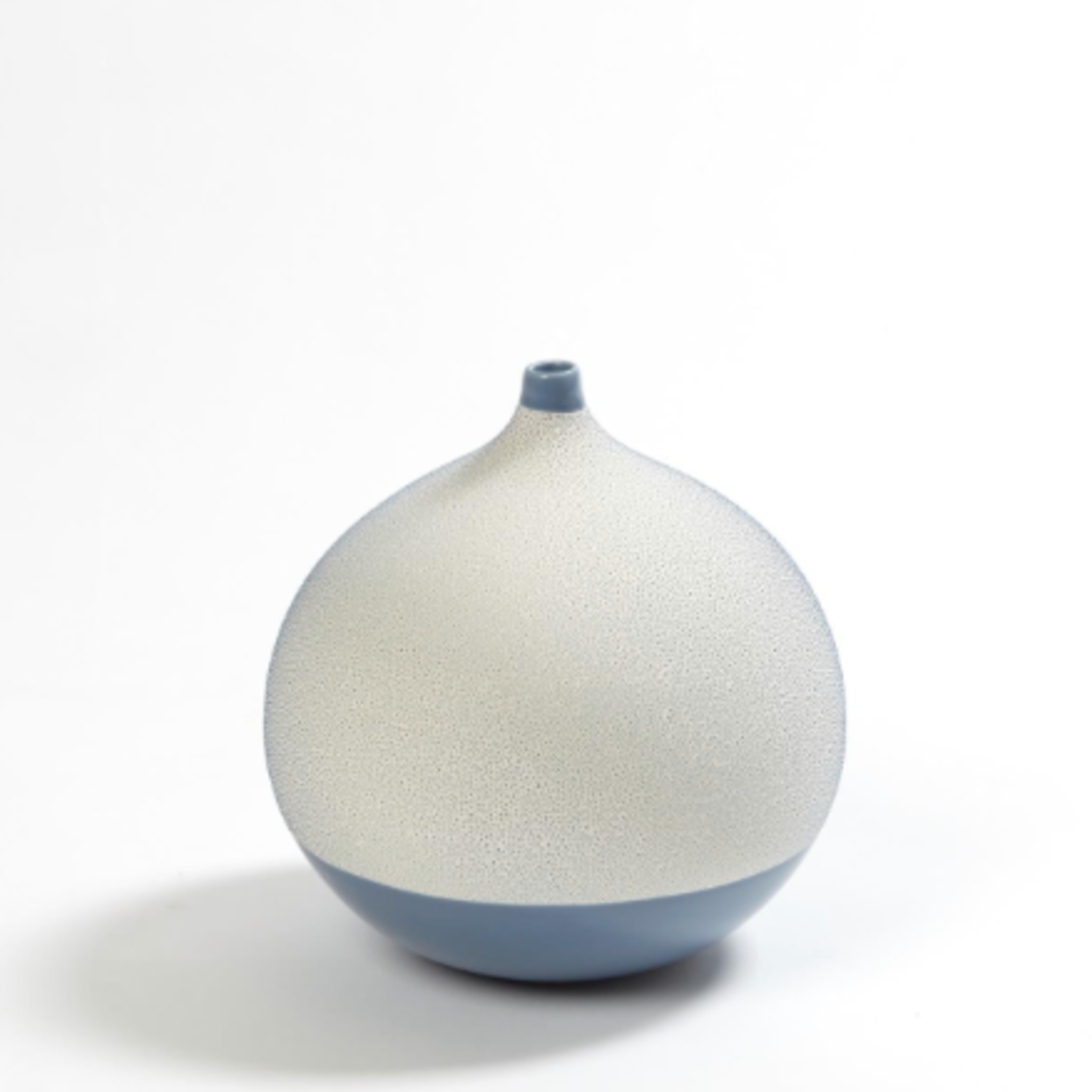 Outside The Box 8" Pixelated Blue & White Ceramic Ball Vase