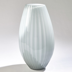 Outside The Box 14" Optic Blue & Gray Cased Hand Blown Glass Vase
