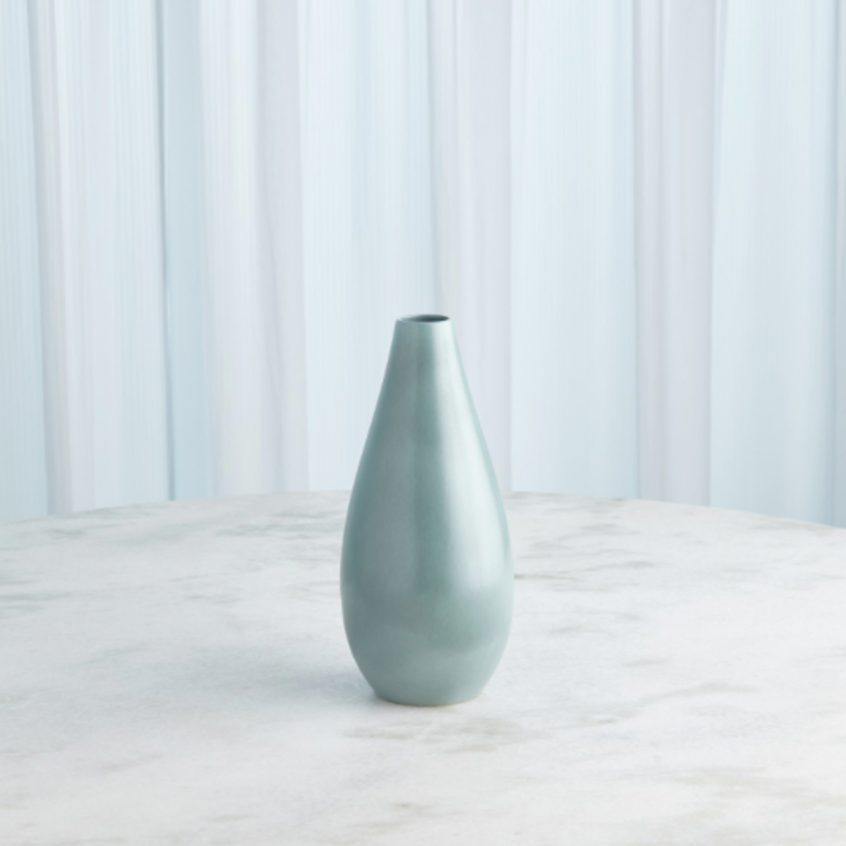 Outside The Box 15" Aqua Feathered Lamb's Ear Vase
