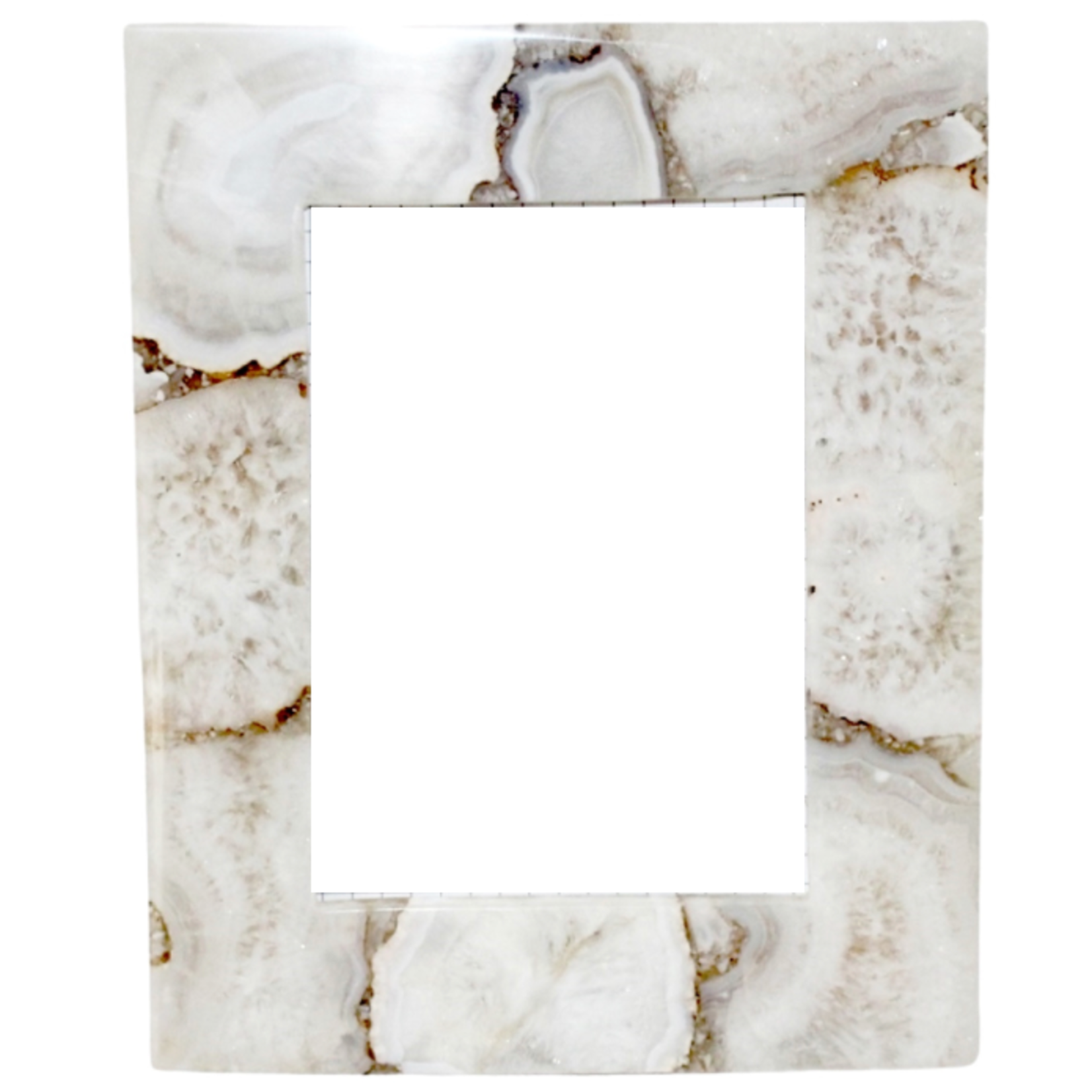 Outside The Box 5x7 White Agate Photo Frame
