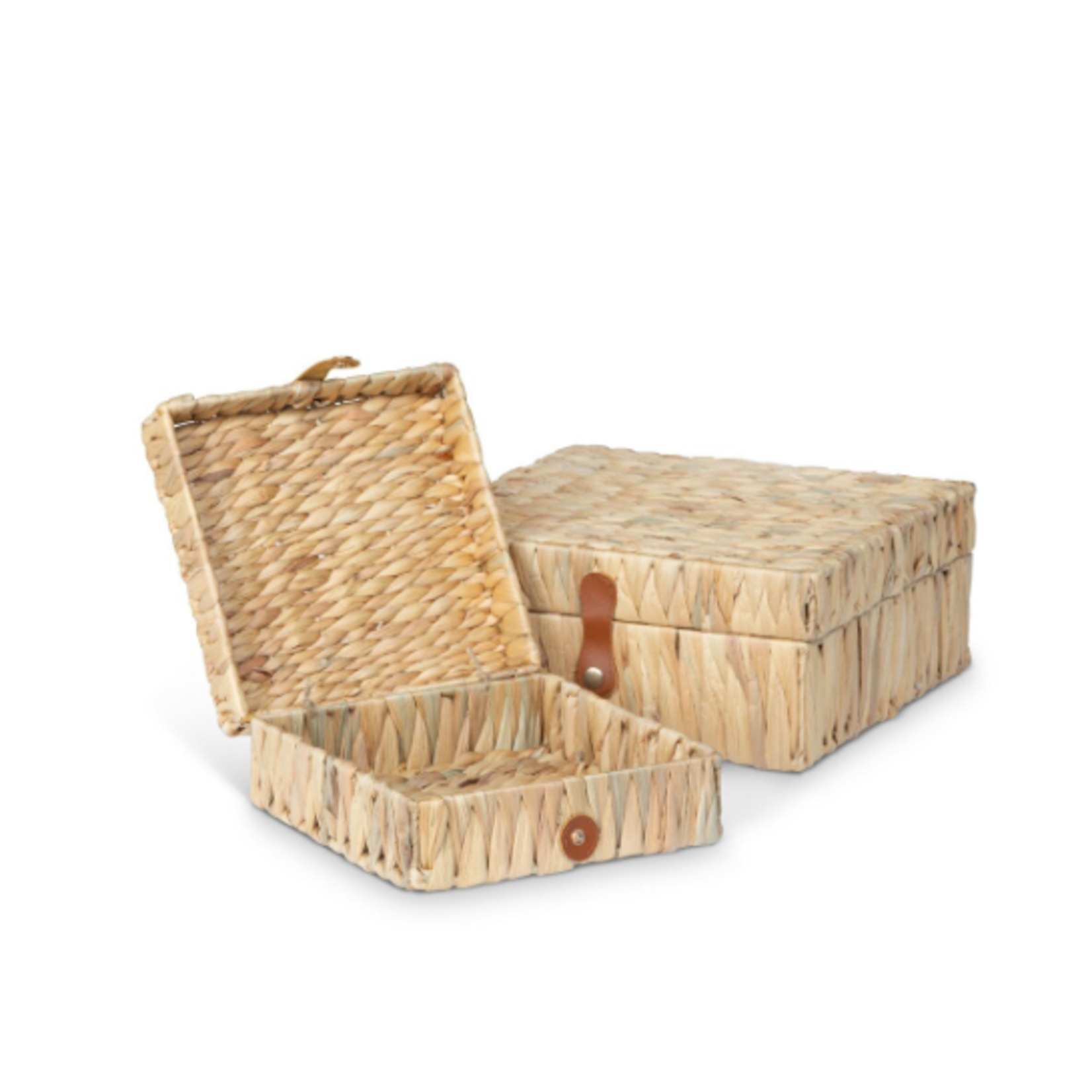 Outside The Box 13" Island Palm Water Hyacinth Decorative Box