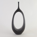 Outside The Box 30" Celestial Dark Teal & Navy Open Oval Ring Vase