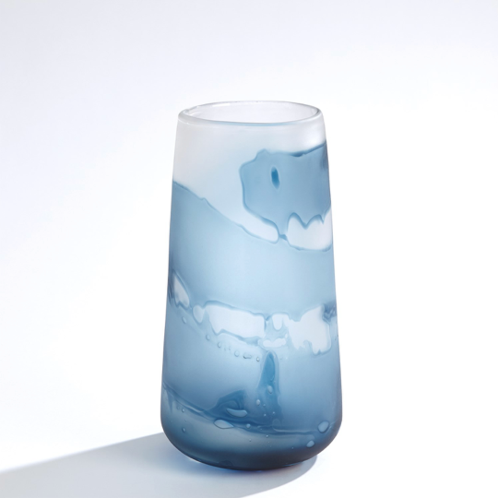 Outside The Box 13" Glacier Blue Hand Blown Glass Vase