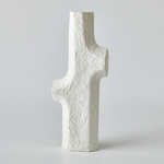 Outside The Box 22" Tiered Matte White Trunk Ceramic Vase