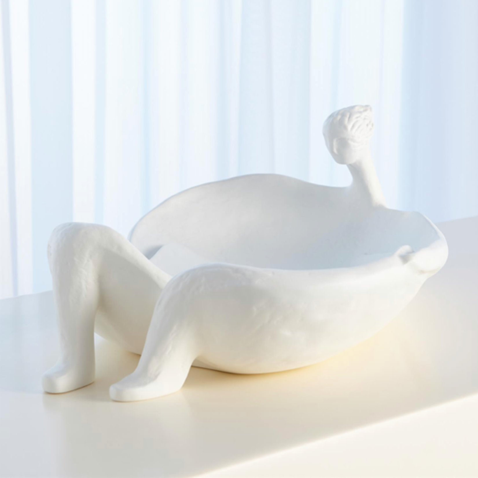 Outside The Box 17" La Femme Baignoire White Stone Sculpture