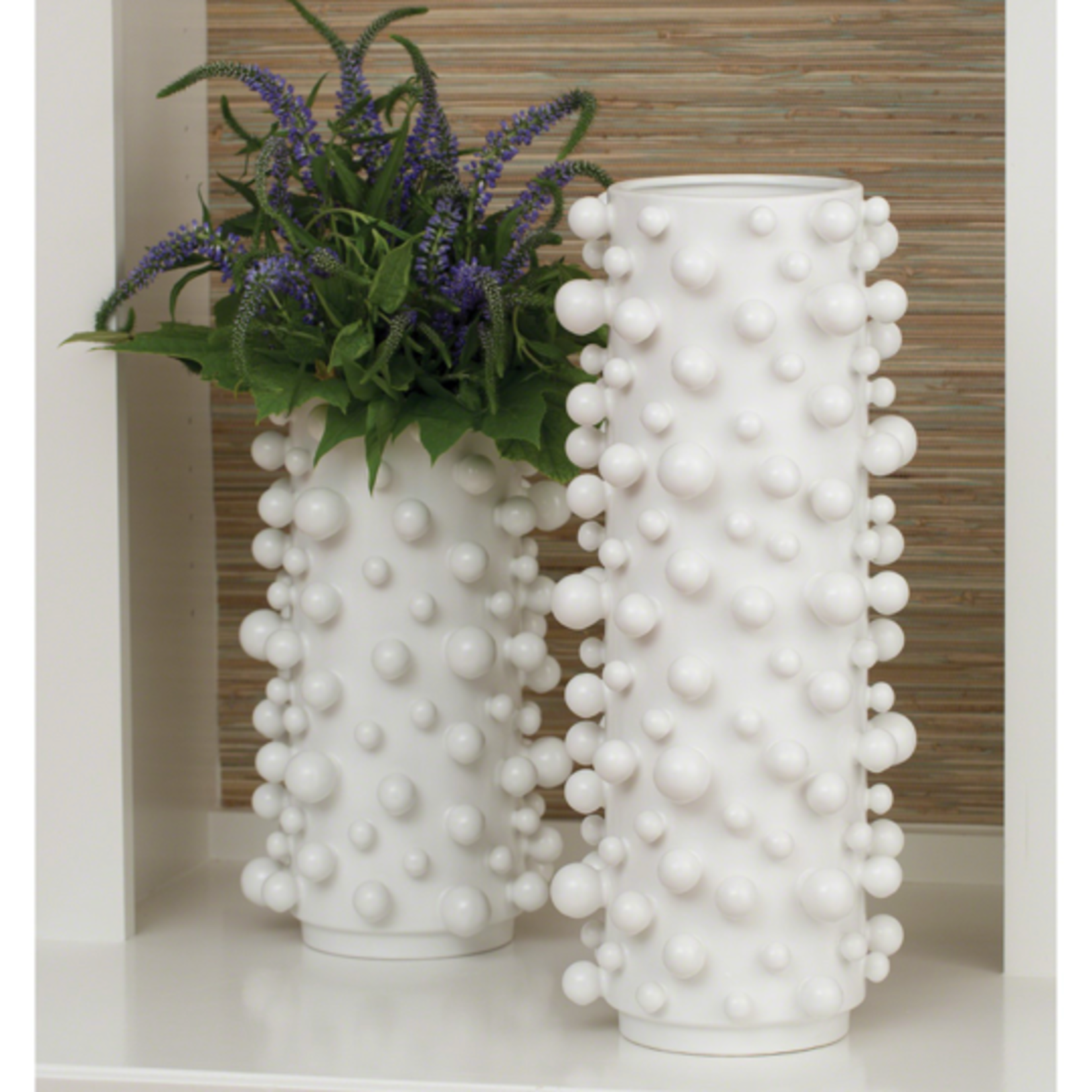 Outside The Box 14" Molecule Matte White Ceramic Vase