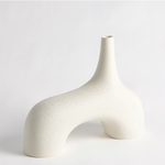 Outside The Box 10" Stretch Cream Stone Ceramic Vase