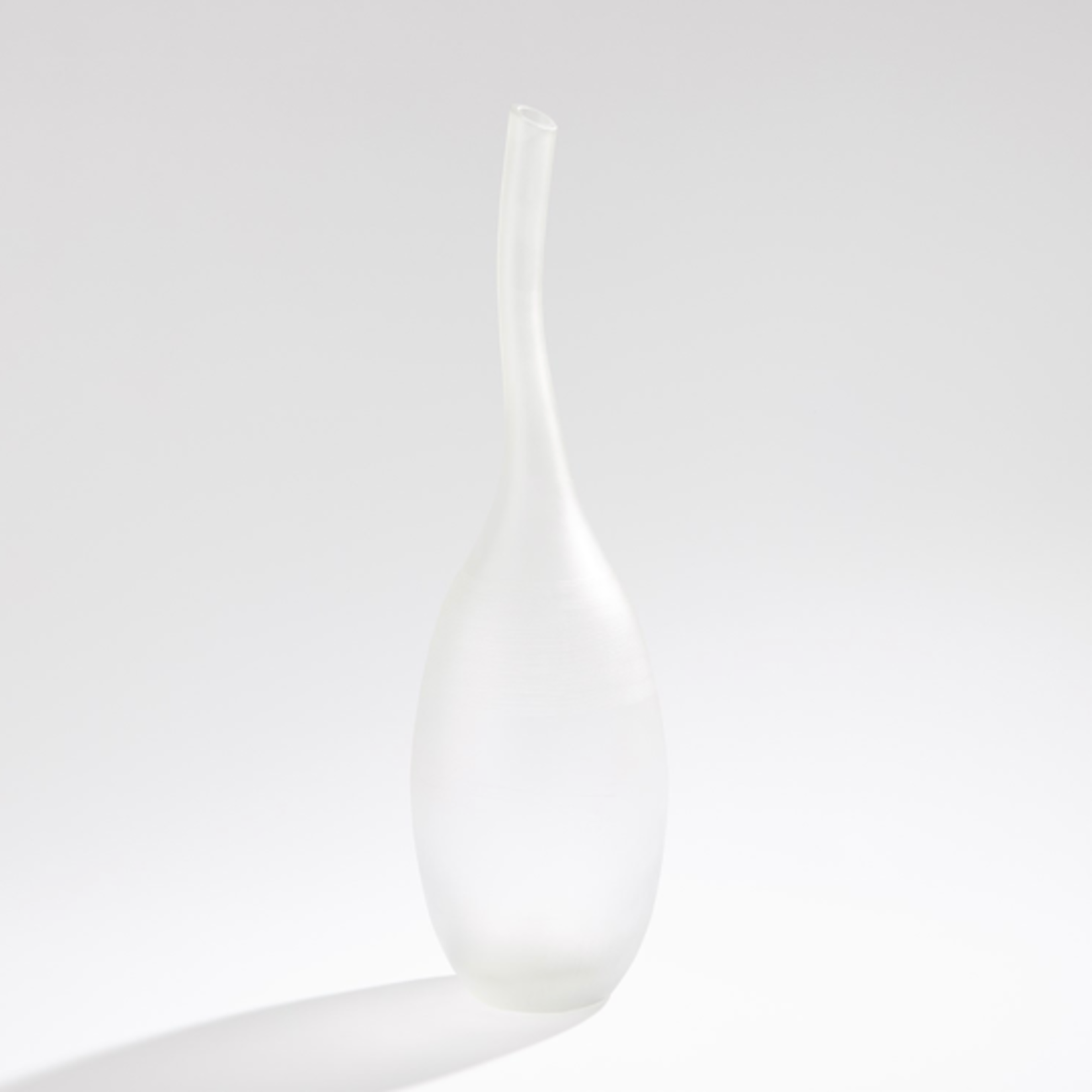 Outside The Box 24" Curvature Frosted White Hand Blown Sculpture