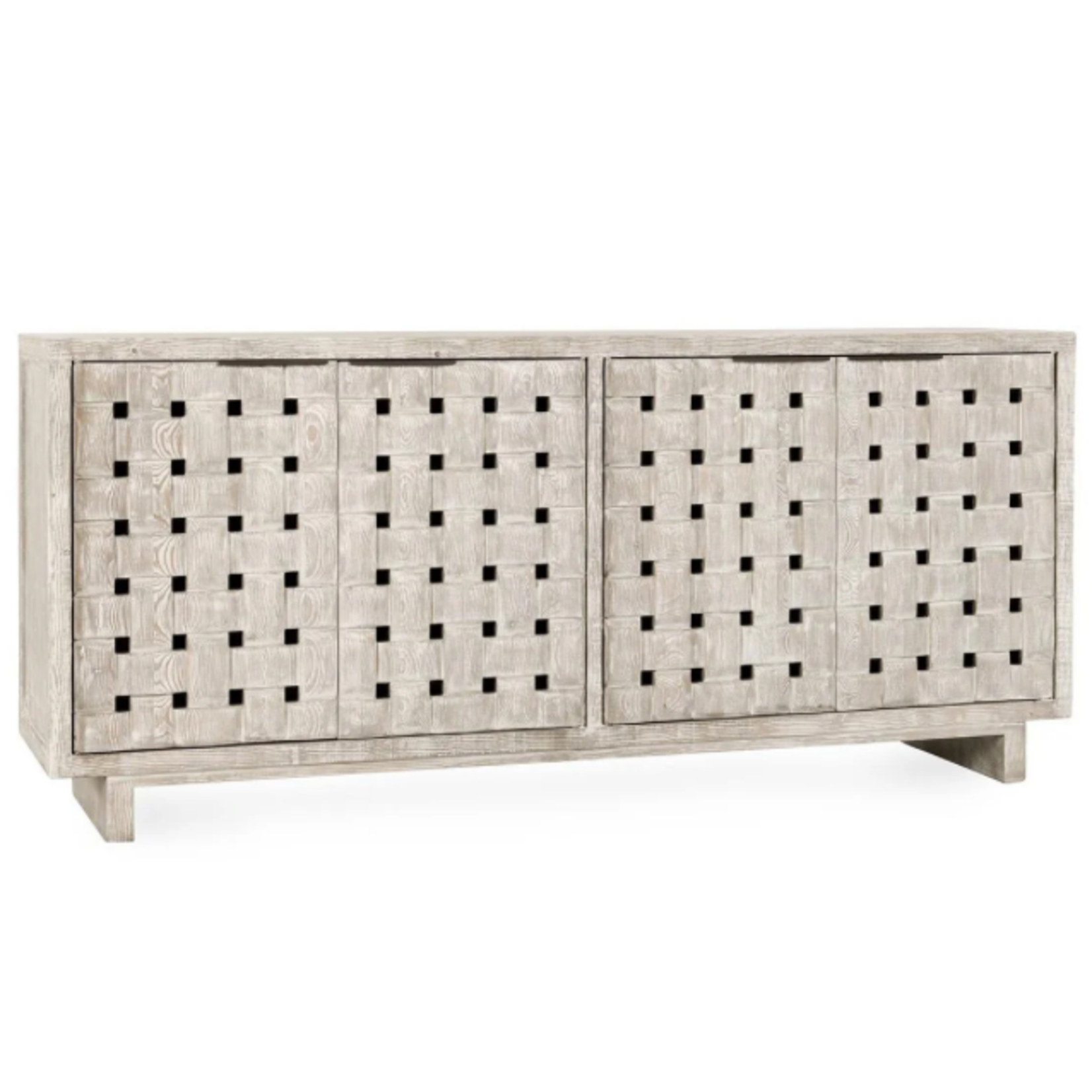Outside The Box 81x19x36 Bast Reclaimed Pine Wood 4 Door Sideboard