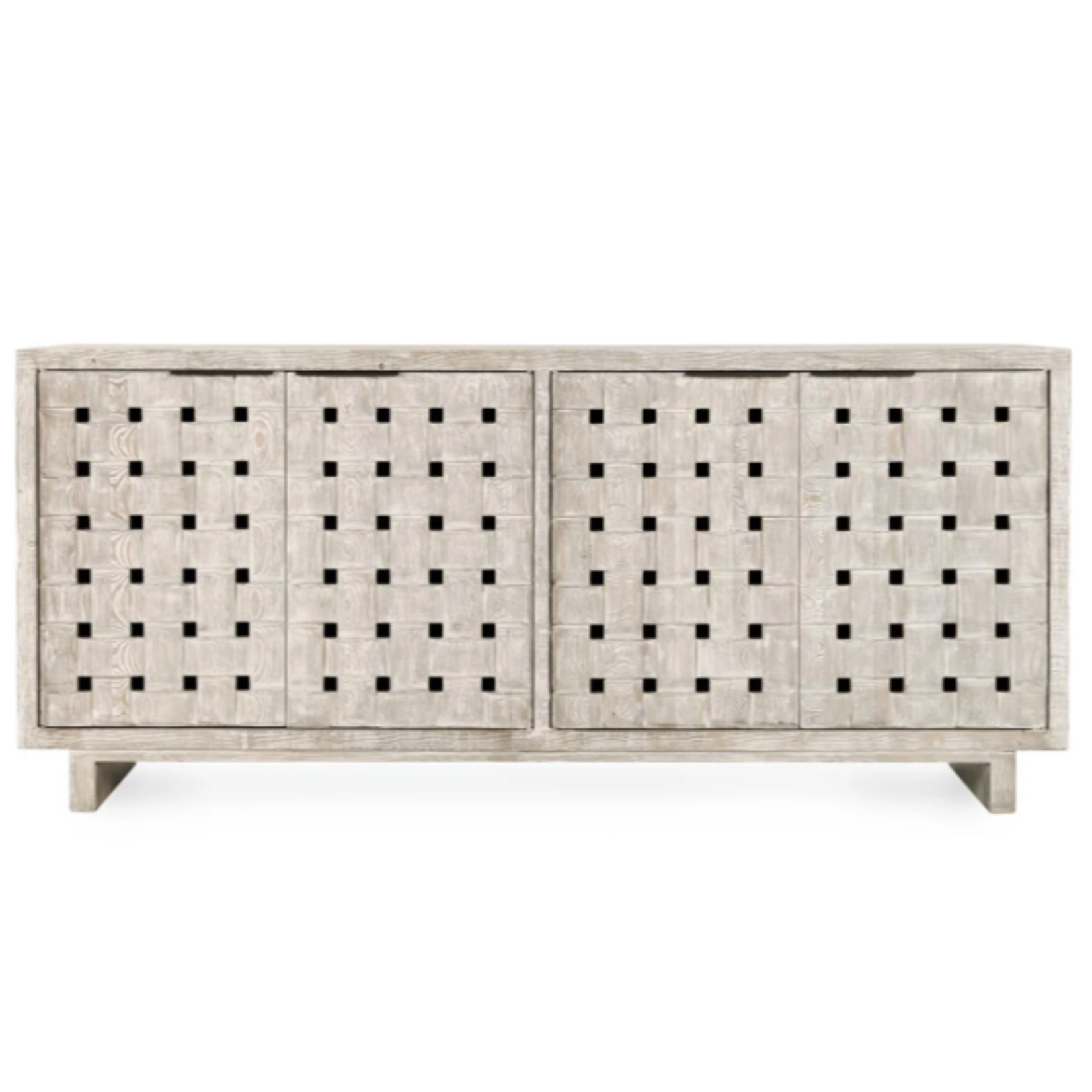 Outside The Box 81x19x36 Bast Reclaimed Pine Wood 4 Door Sideboard