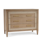 Outside The Box 45x20x35 Belgravia Mahogany & Rattan 3 Drawer Dresser In Sandbar