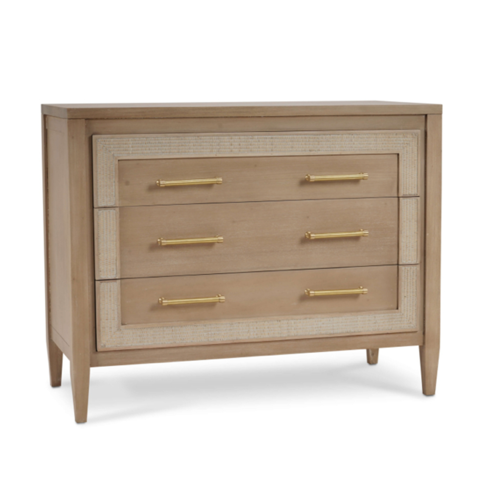 Outside The Box 45x20x35 Belgravia Mahogany & Rattan 3 Drawer Dresser In Sandbar