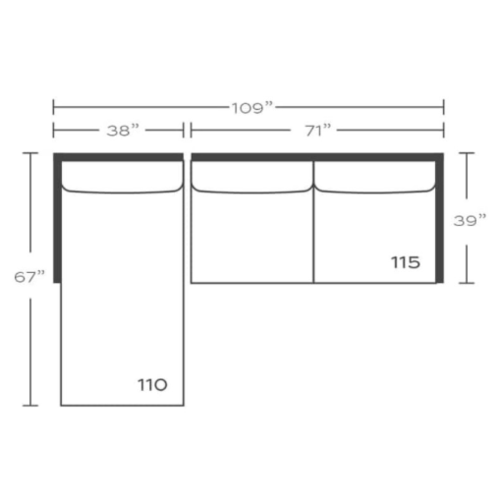 Outside The Box 109x67 Sylvie Nomad Snow Crypton Performance Cloud Upholstered LAF Chaise 102CR-19  (Z)