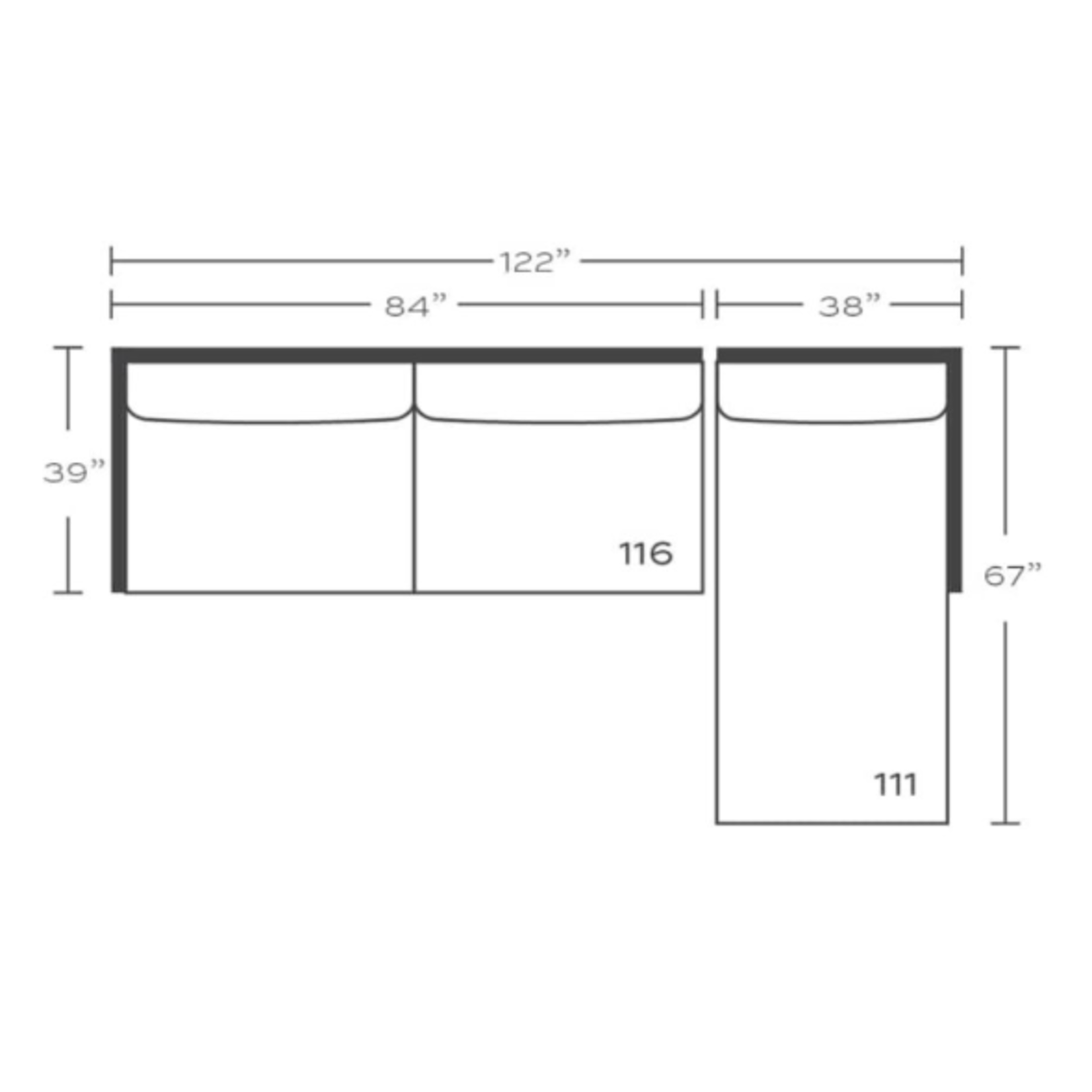 Outside The Box 122x67 Sylvie Nomad Snow Crypton Kid Proof Performance Upholstered RAF Chaise 102CR-19  (Z)