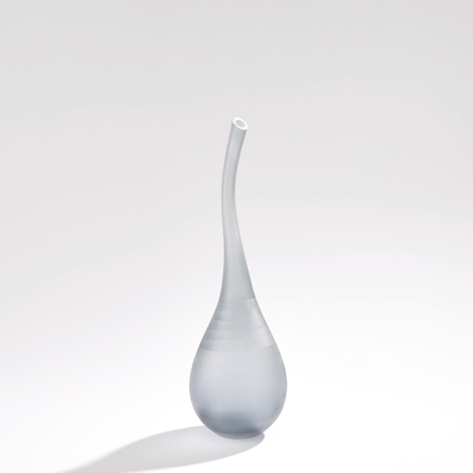 Outside The Box 19" Curvature Frosted Gray Hand Blown Sculpture