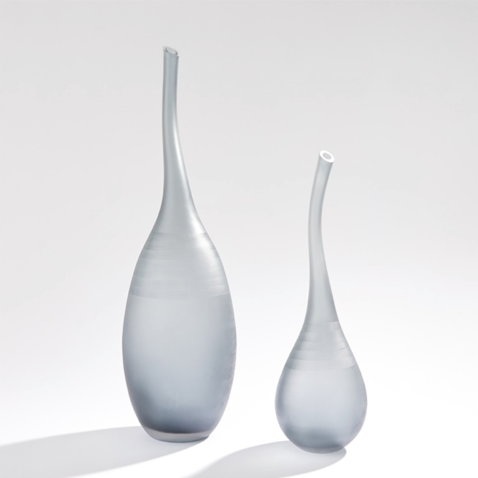 Outside The Box 24" Curvature Frosted Gray Hand Blown Sculpture