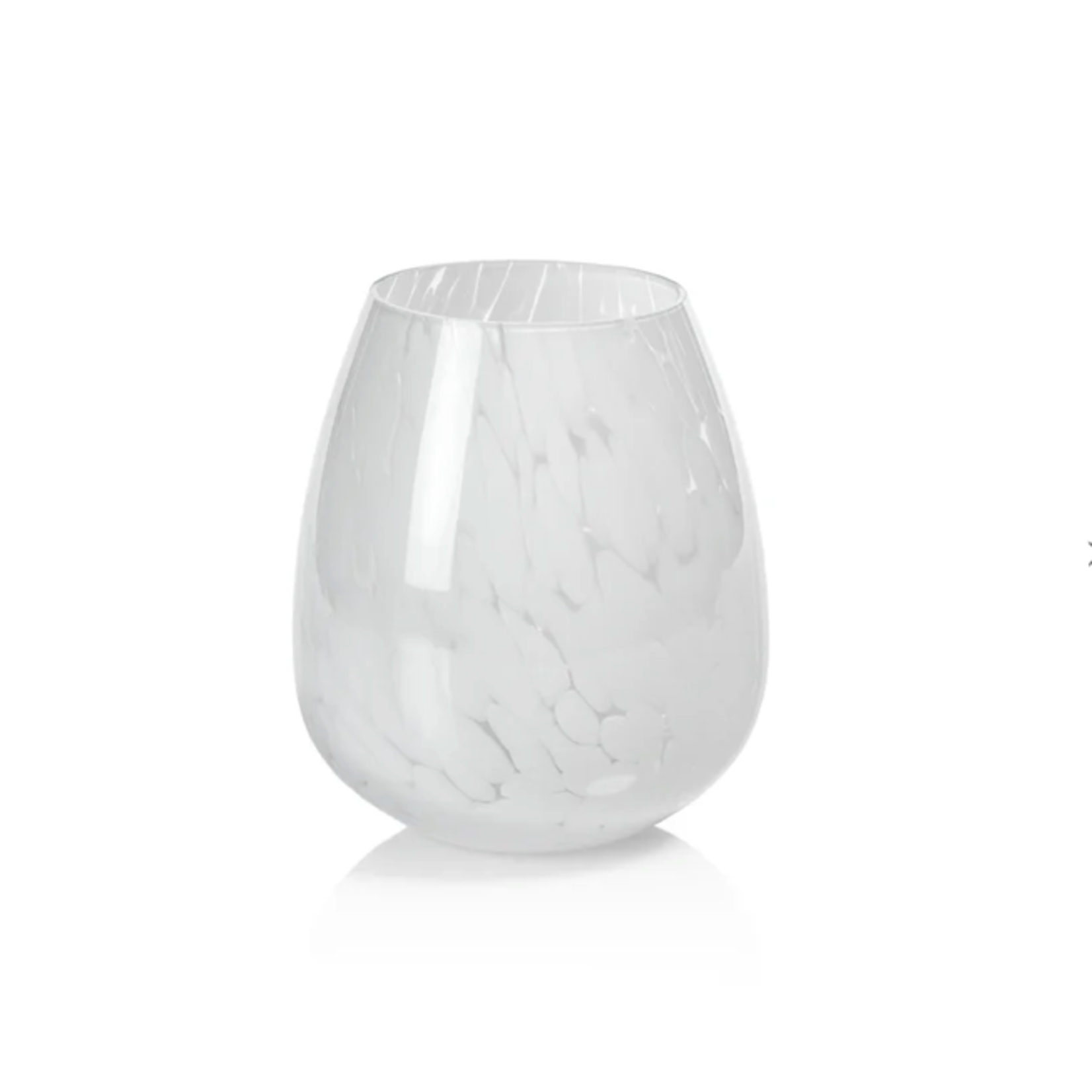 Outside The Box 8" Liguria White Confetti Glass Vase