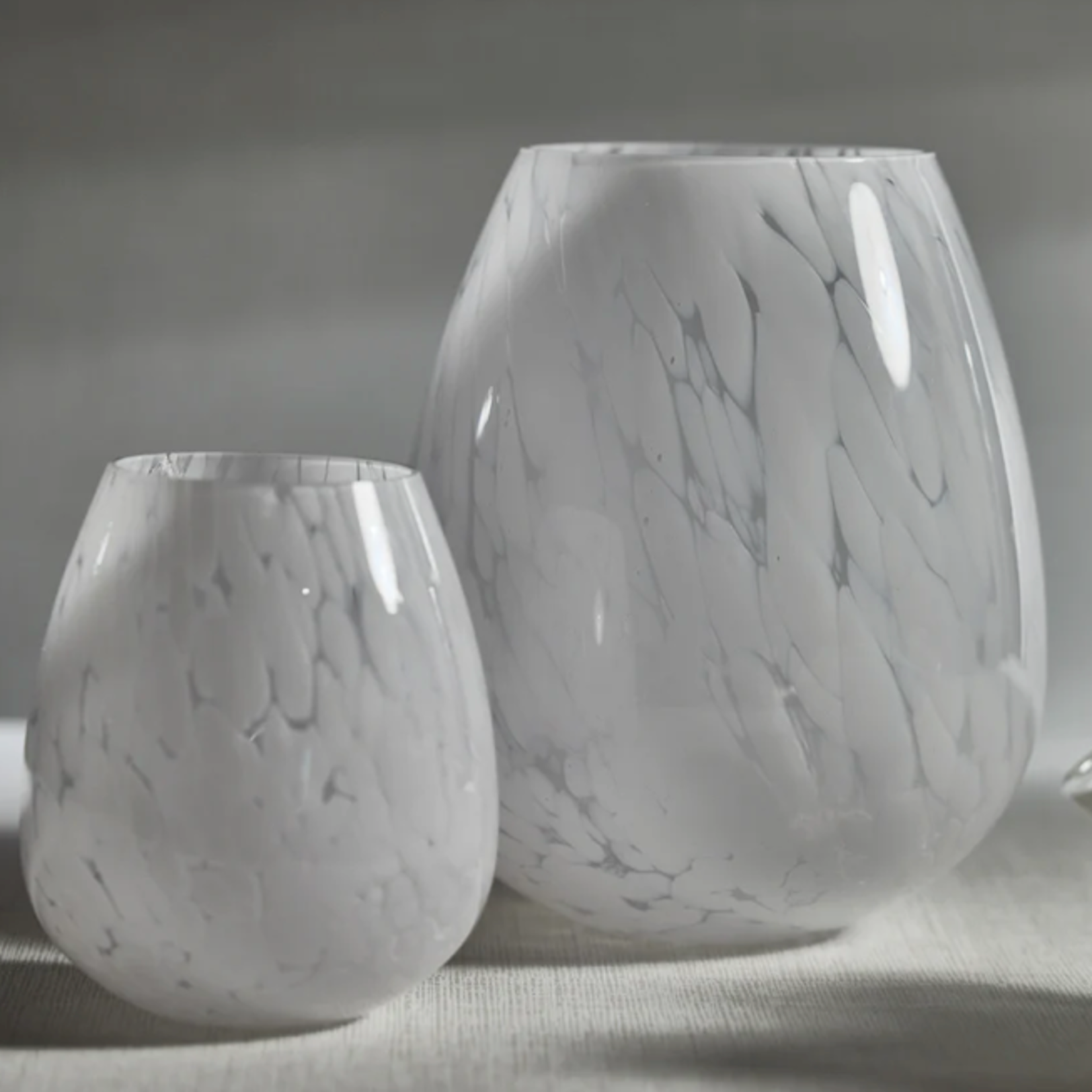Outside The Box 8" Liguria White Confetti Glass Vase